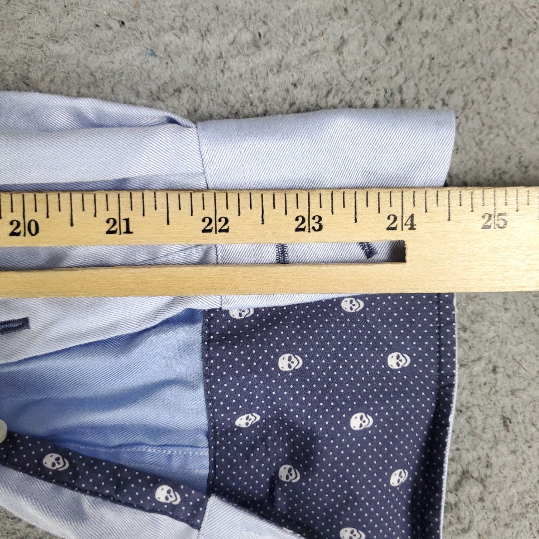 Vintage Twillory Shirt Mens Size 14.5 Blue Flip Cuff Skull Print Tailored Fit Button Up Size US S / EU 44-46 / 1 - 6 Thumbnail