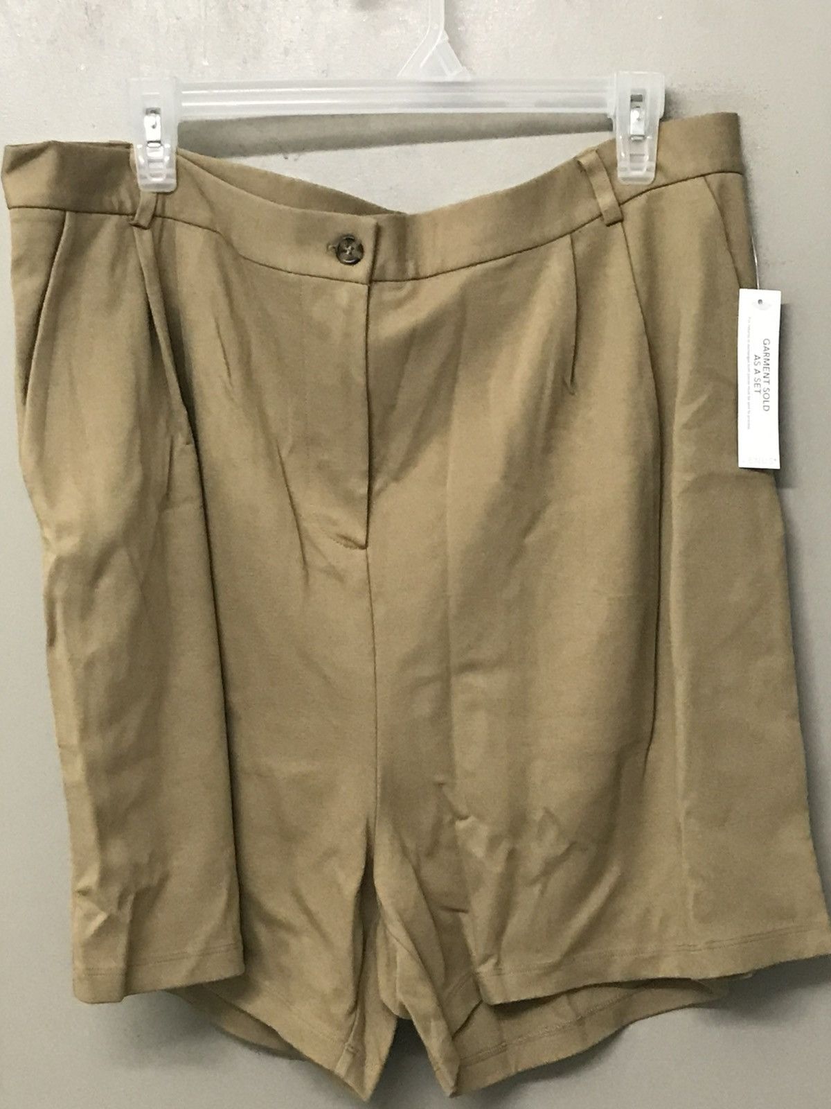 Venus Sleeveless Blazer Short Set - Camel Size 40" / US 18 - 5 Thumbnail