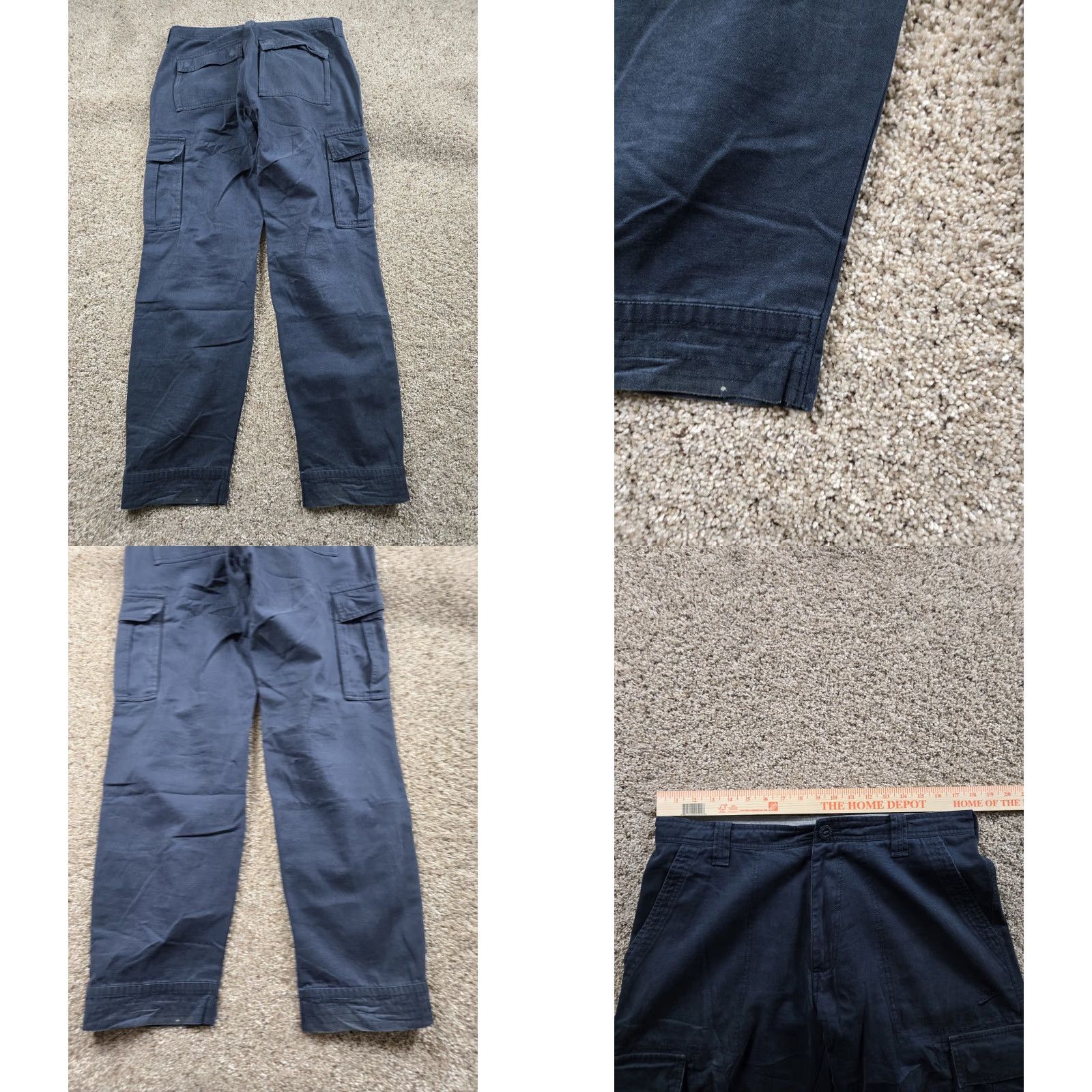 Nike VINTAGE Nike Cargo Pants Mens 34 Blue Straight Leg Baggy Drawstring Pockets Y2K Size US 34 / EU 50 - 8 Thumbnail