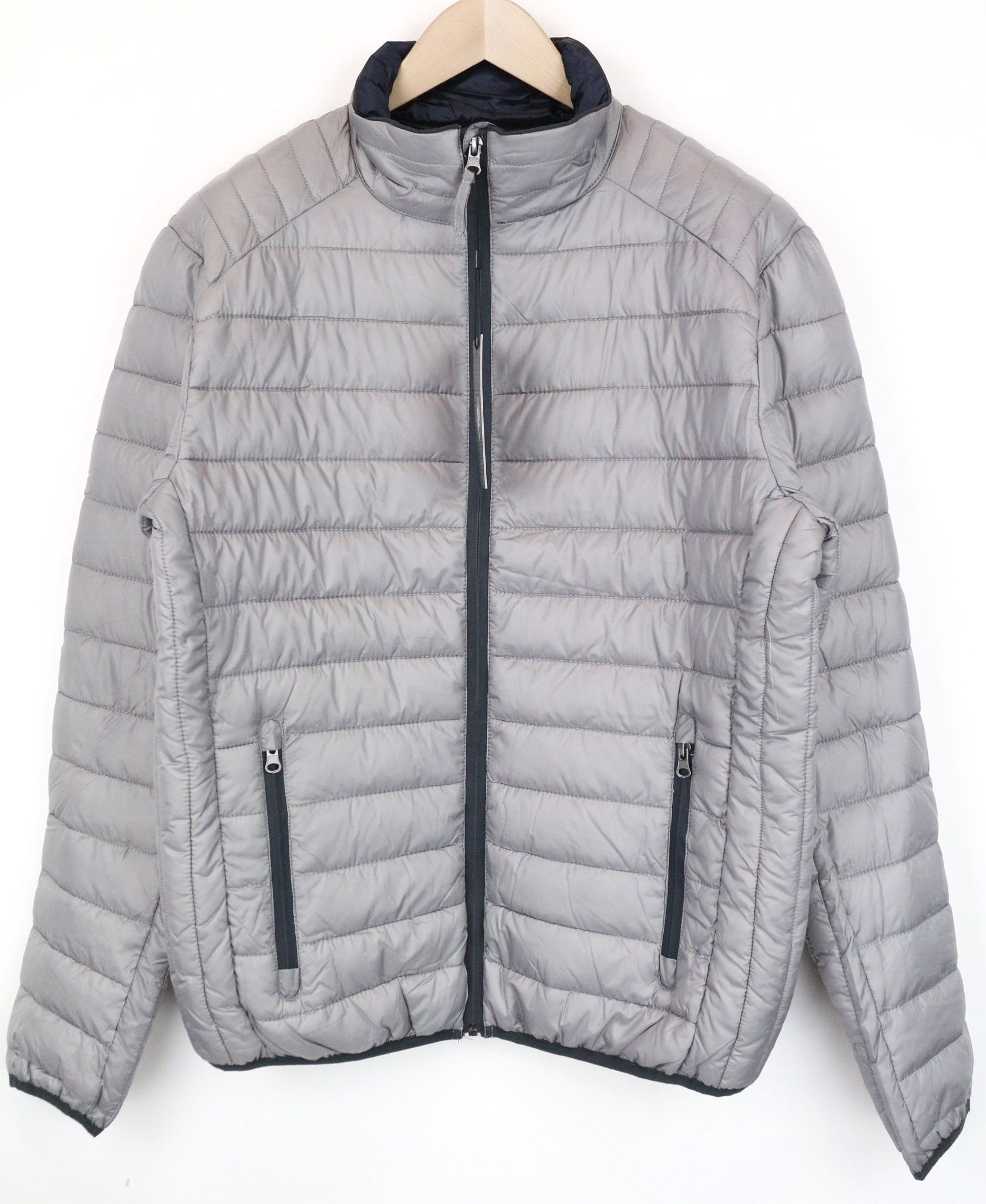 Other LOT PACK IT52 Grey Moto Puffer Jacket 74871 Size 4XL / US 24-26 - 1 Thumbnail