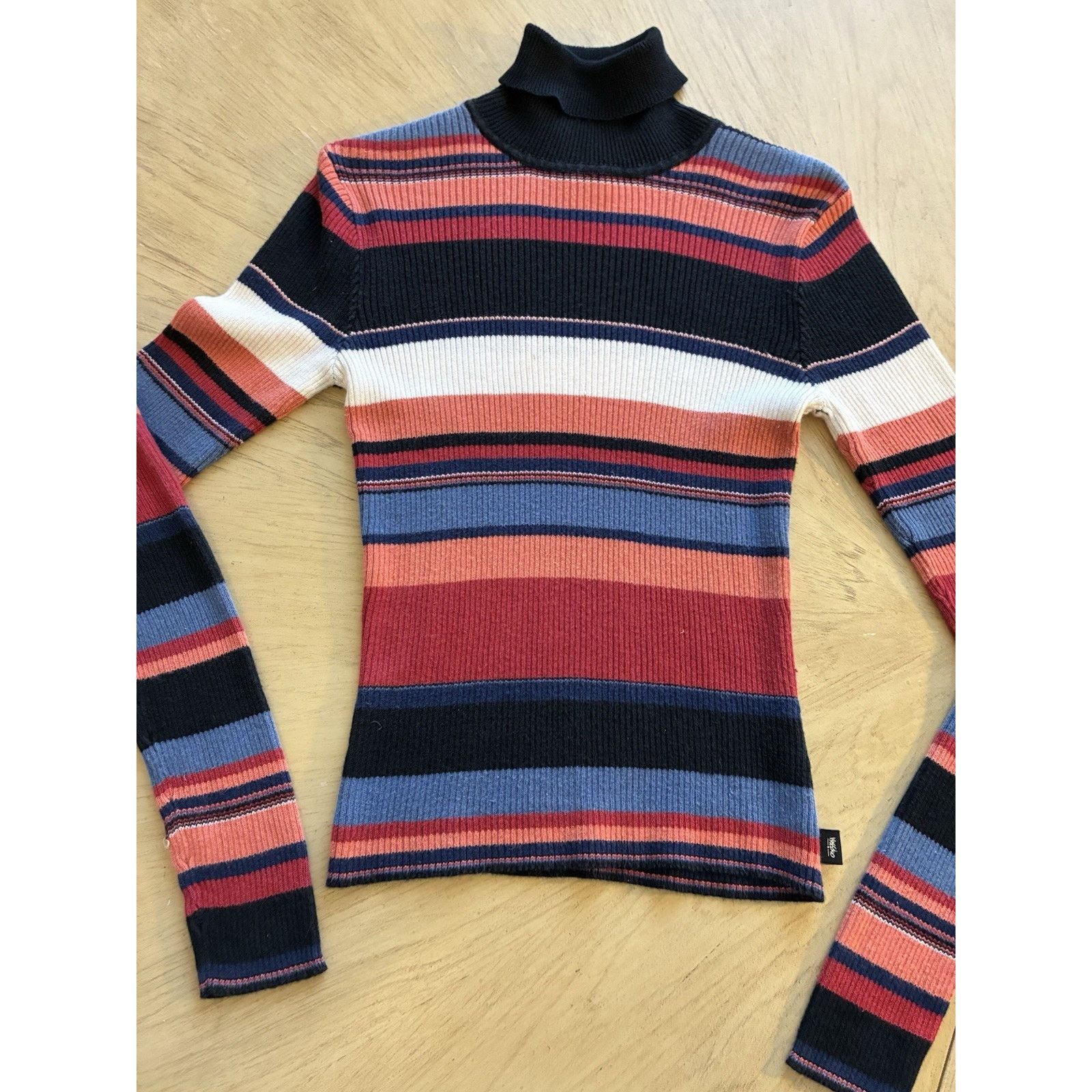 Mossimo VTG 90s Mossimo Striped Knit Turtleneck Sweater Grunge M Size M / US 6-8 / IT 42-44 - 16 Thumbnail