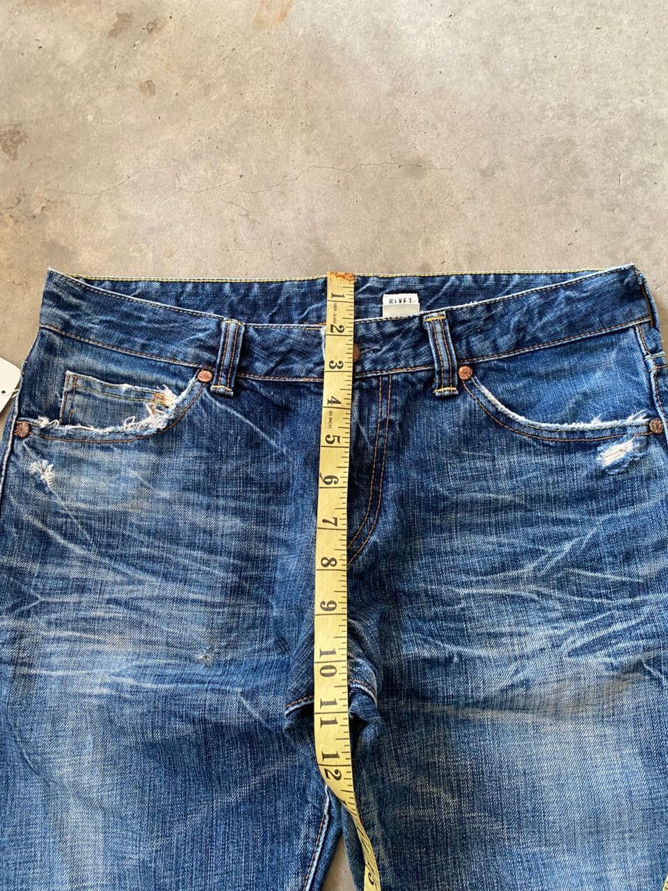 Japanese Brand Vintage River & Blue Flare Distressed Denim Size US 32 / EU 48 - 6 Thumbnail