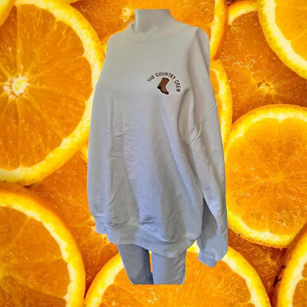 Jerzees Vintage The Country Crew Embroidered on Front Sweatshirt Siz Size US L / EU 52-54 / 3 - 9 Thumbnail