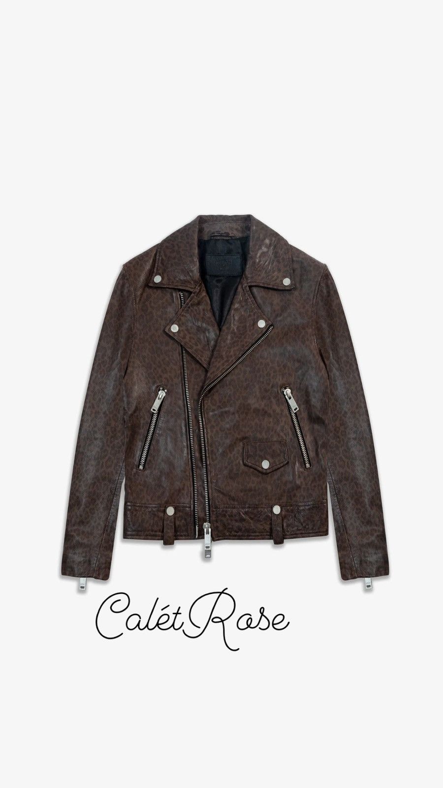 Other UK Other leopard leather biker jacket Small Size US S / EU 44-46 / 1 - 1 Thumbnail