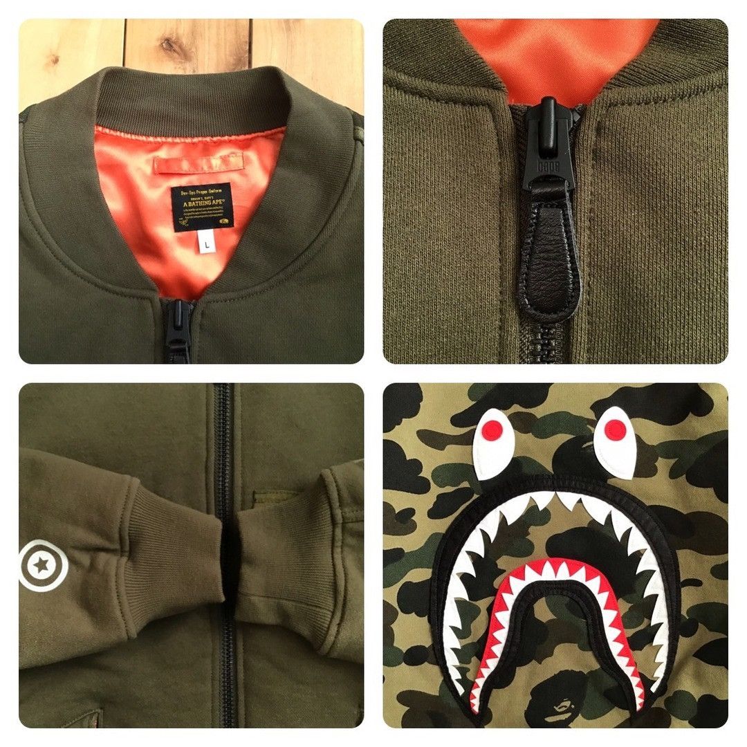 Bape BAPE SHARK MA-1 Sweat Bomber Jacket a bathing ape Size US L / EU 52-54 / 3 - 5 Thumbnail