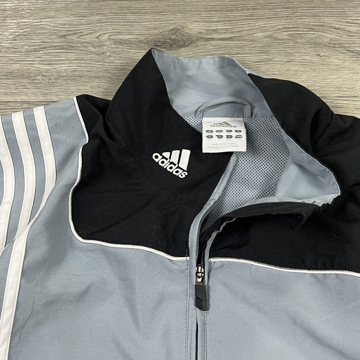 Adidas Vintage Adidas Clima365 Track Jacket Grey Black 3-Stripes Size US L / EU 52-54 / 3 - 8 Thumbnail