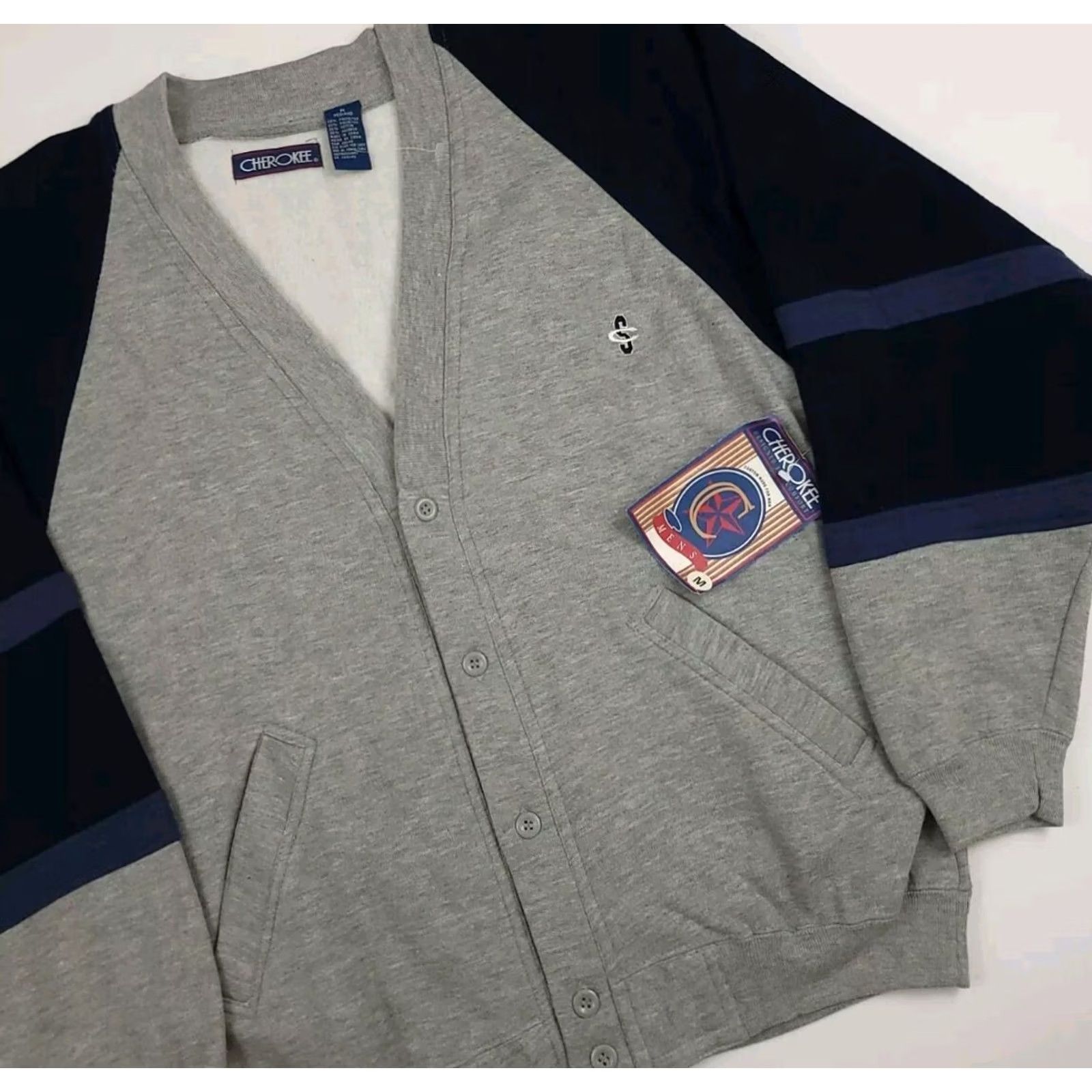 Cherokee Vintage Cherokee Sport Cardigan Sweatshirt 90s Vtg USA Grey New NWT Deadstock Size US M / EU 48-50 / 2 - 2 Thumbnail