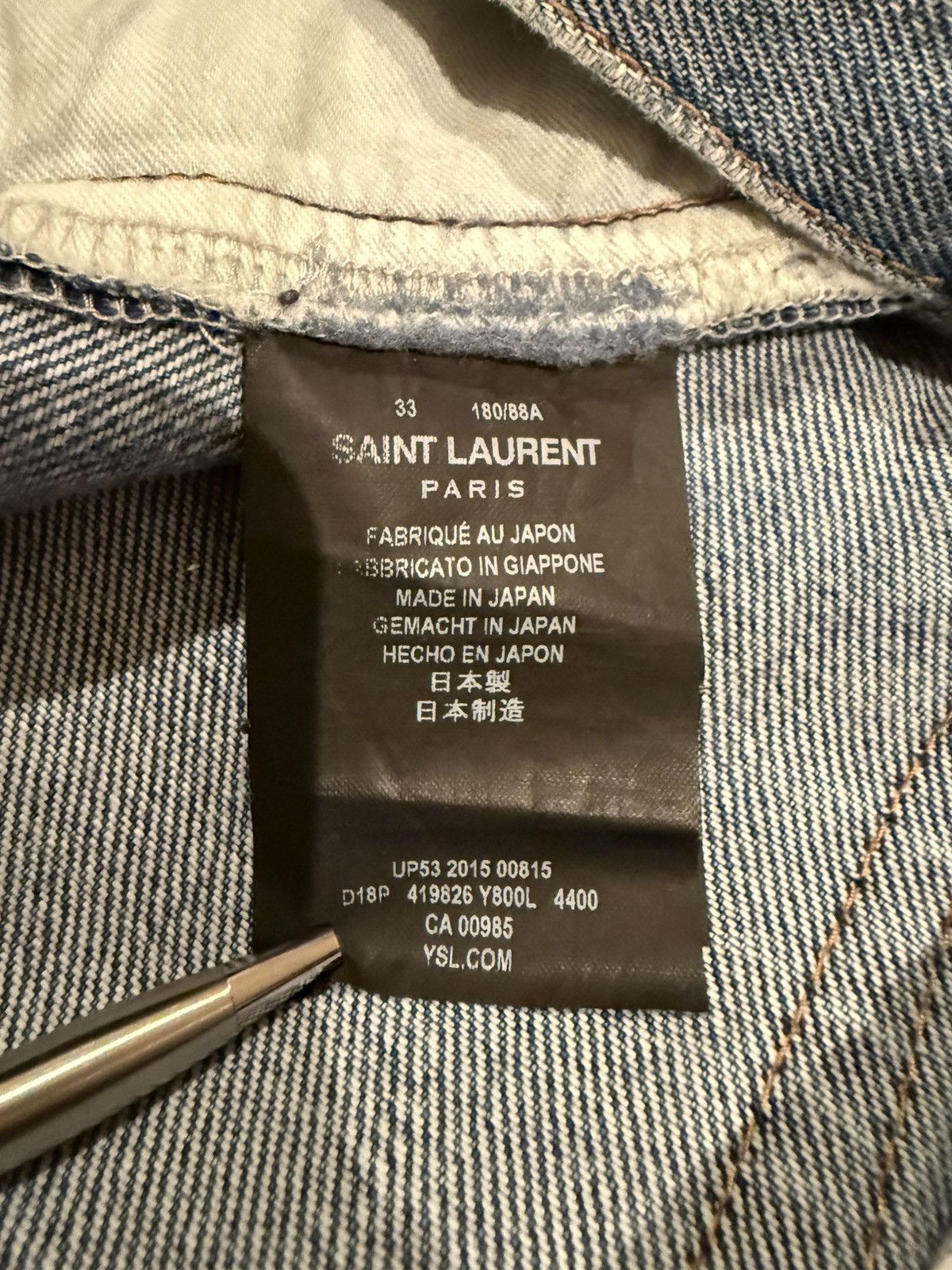 Saint Laurent Paris SS16 Saint Laurent D10 knee rip jeans Hedi 33 grail slim Size US 33 - 23 Thumbnail