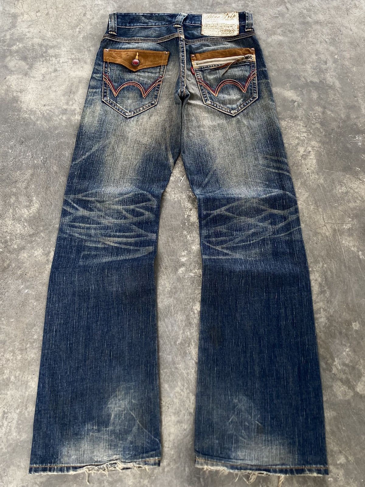 Vtg Edwin Blue Trip Flared Mud Wash Jeans 🇯🇵
