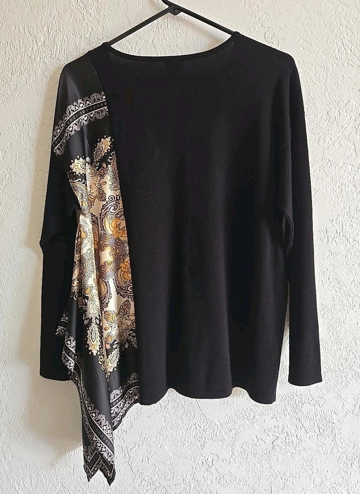 Chicos Chico's Pullover Paisley Blouse Floral Long Sleeve Top sz 1 Size L / US 10 / IT 46 - 3 Thumbnail