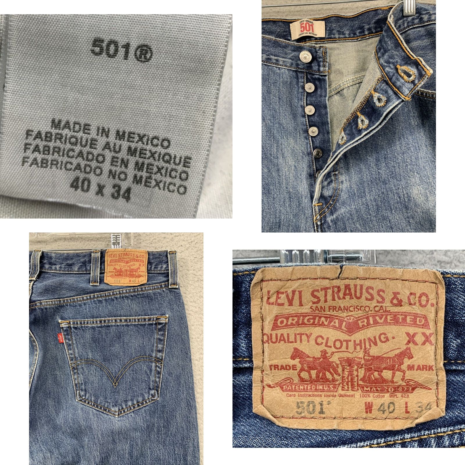 Levi's Levi’s Levi 501 Jeans Men’s 40X33 Blue Dark Wash Button Fly Straight Leg Jeans Mens 40x33 Light? Size US 40 / EU 56 - 8 Thumbnail