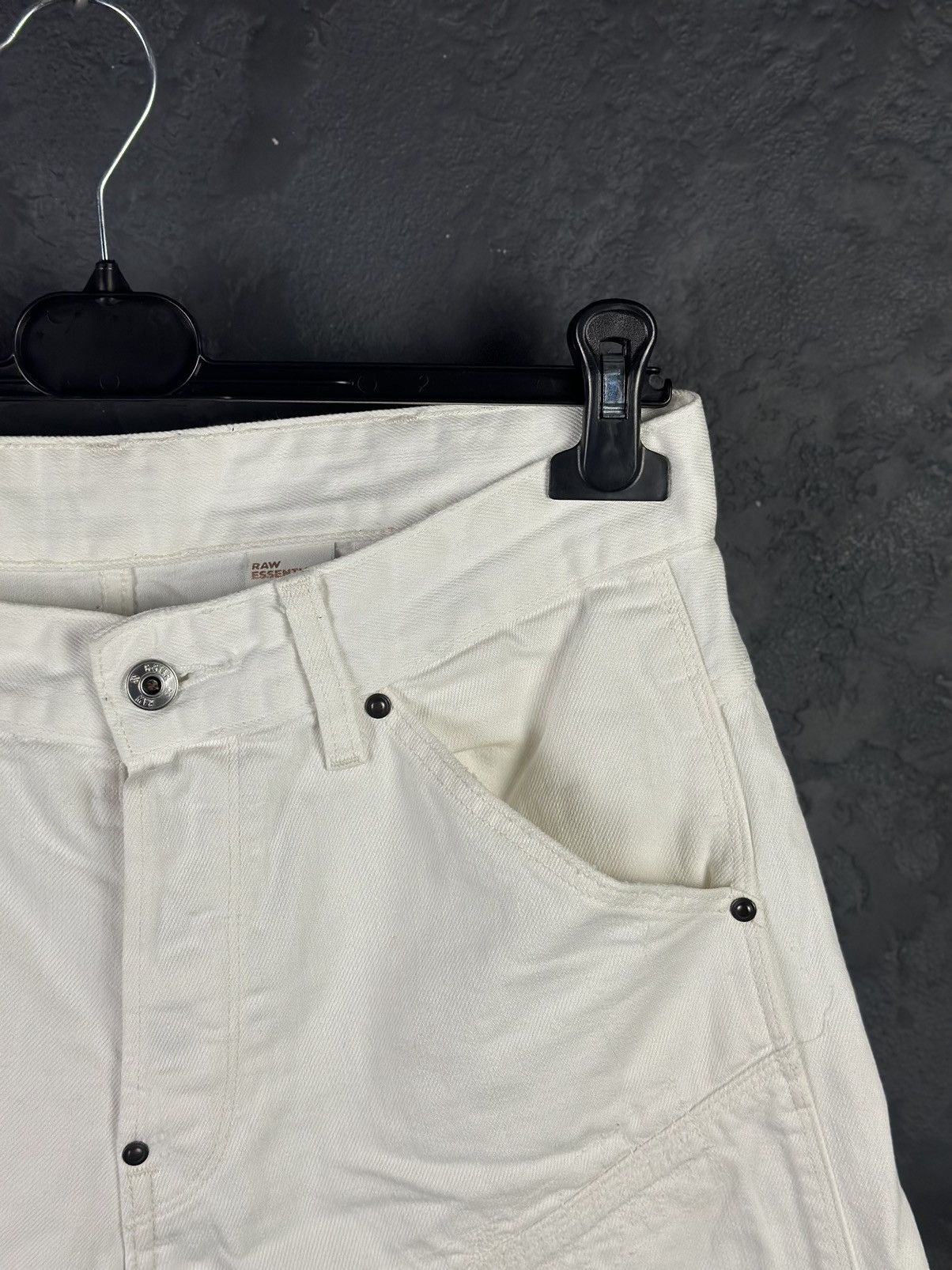 G-Star × Japanese Brand G-Star Raw Denim Biker White Pant Vintage Y2k Hype Rare Size US 30 / EU 46 - 6 Thumbnail
