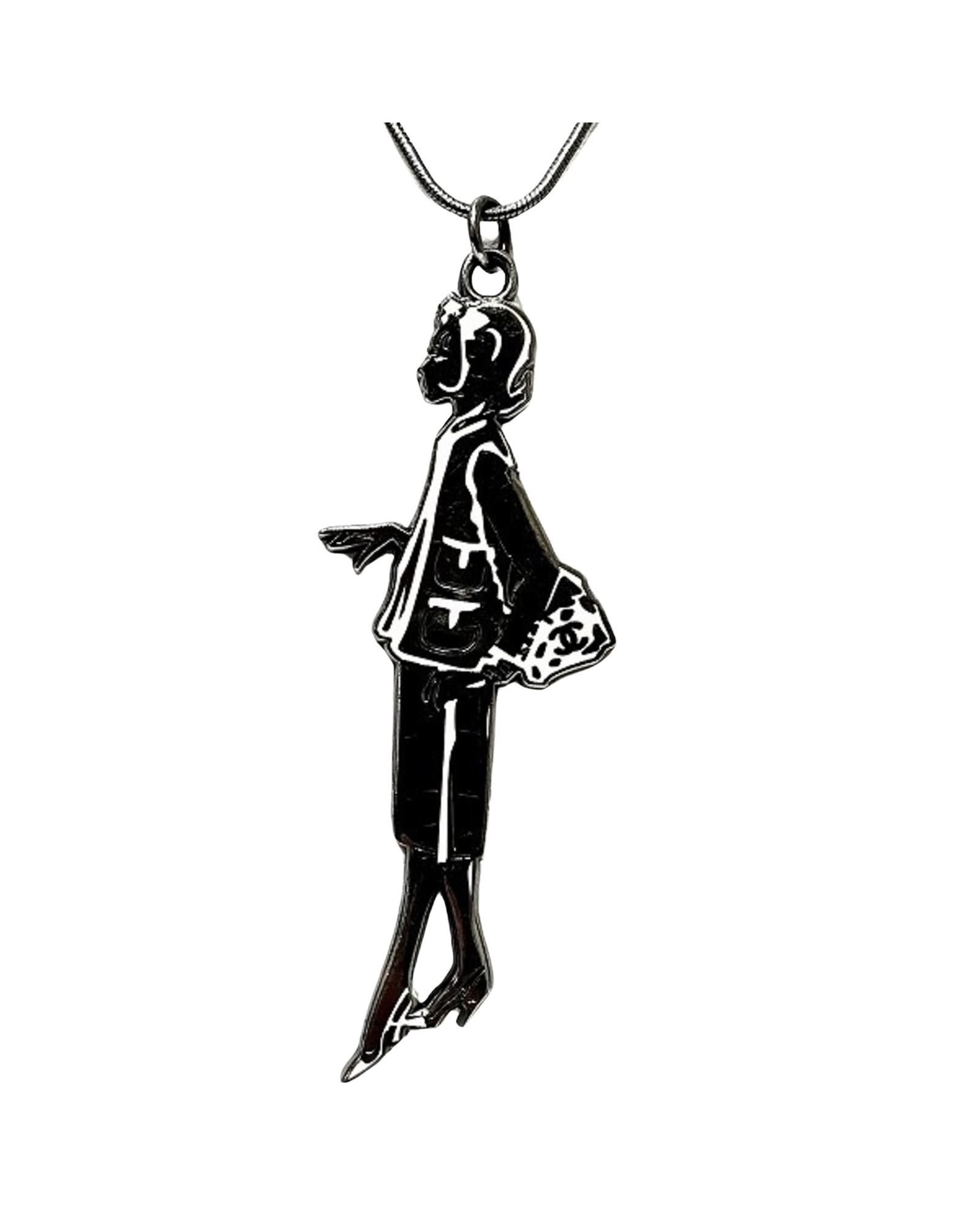 image of Chanel Metal Pendant Necklace in Beige, Women's