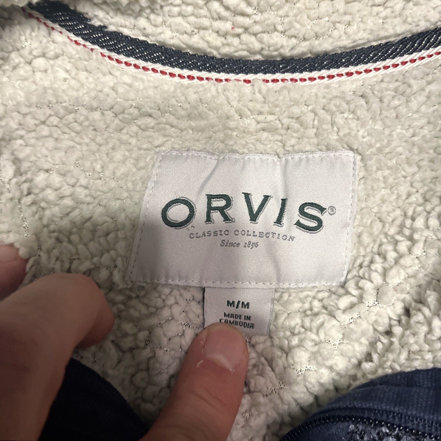 Orvis Orvis Mens Jumper 1/4 Zip Sherpa Fleece Lined Pullover Blue M Size US M / EU 48-50 / 2 - 3 Thumbnail