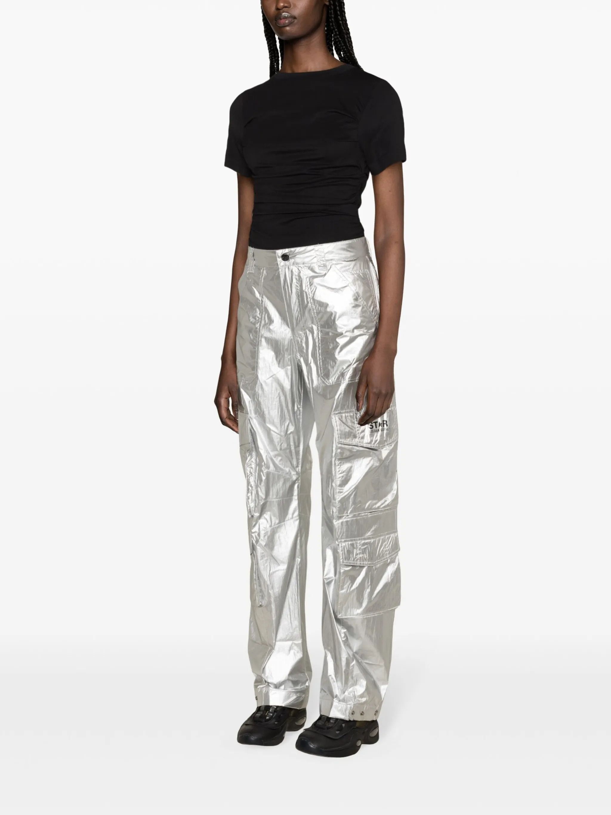 Golden Goose o1y0725 Cargo Pant in Silver Size 26" / US 2 / IT 38 - 3 Thumbnail
