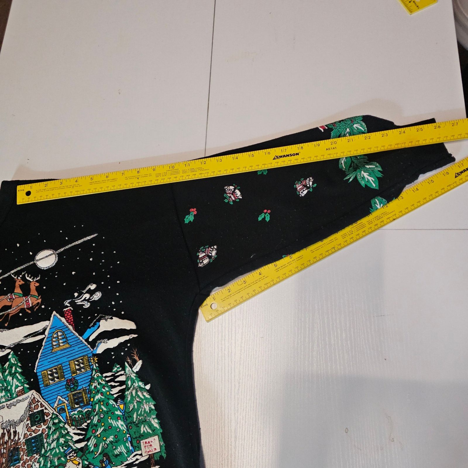 Vintage Vintage 90s Christmas Village Fullprint Sweatshirt Black L Size L / US 10 / IT 46 - 6 Thumbnail