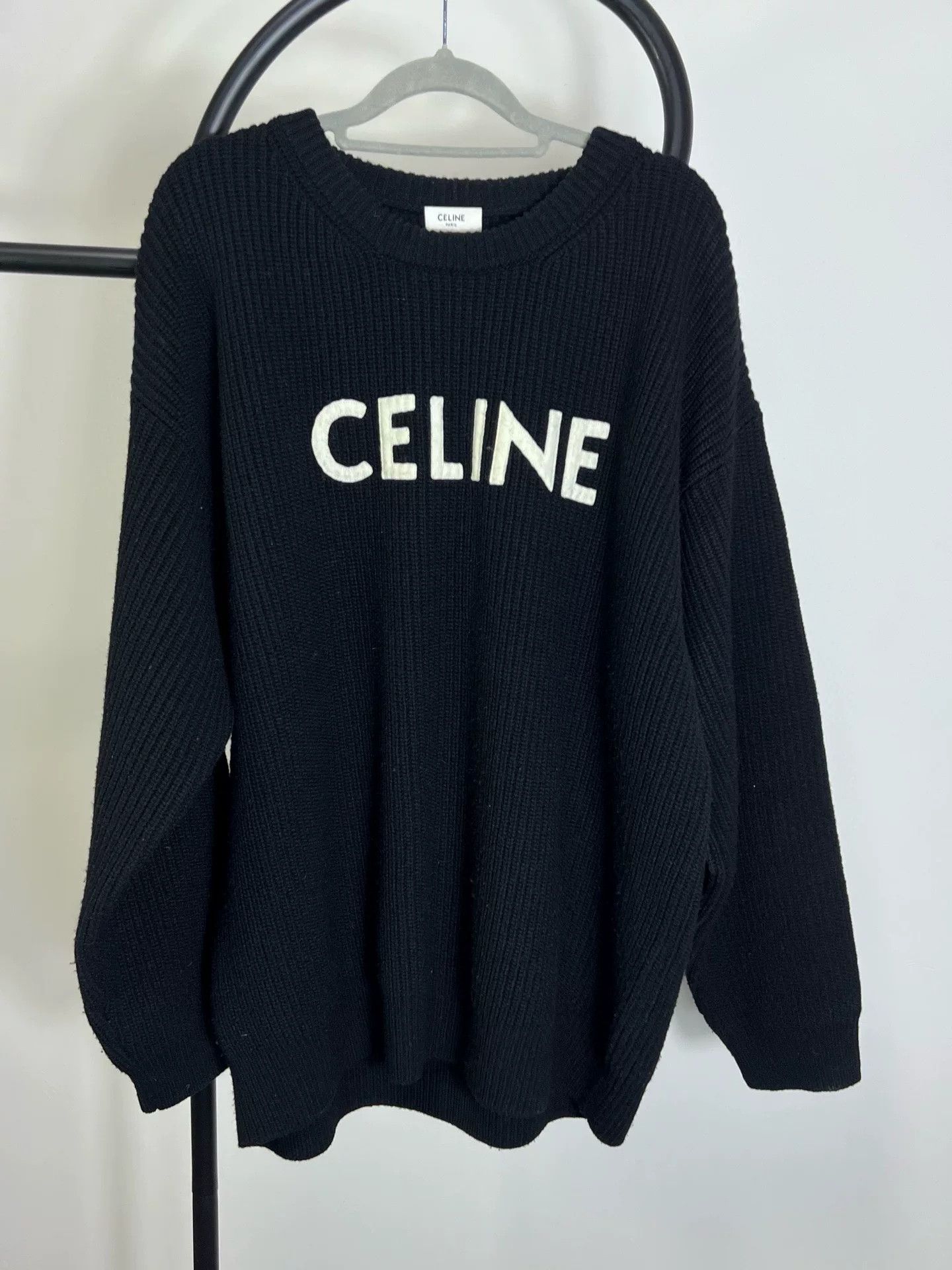 Celine Celine Wool Embroidered Black Sweater S Men Size US S / EU 44-46 / 1 - 1 Thumbnail