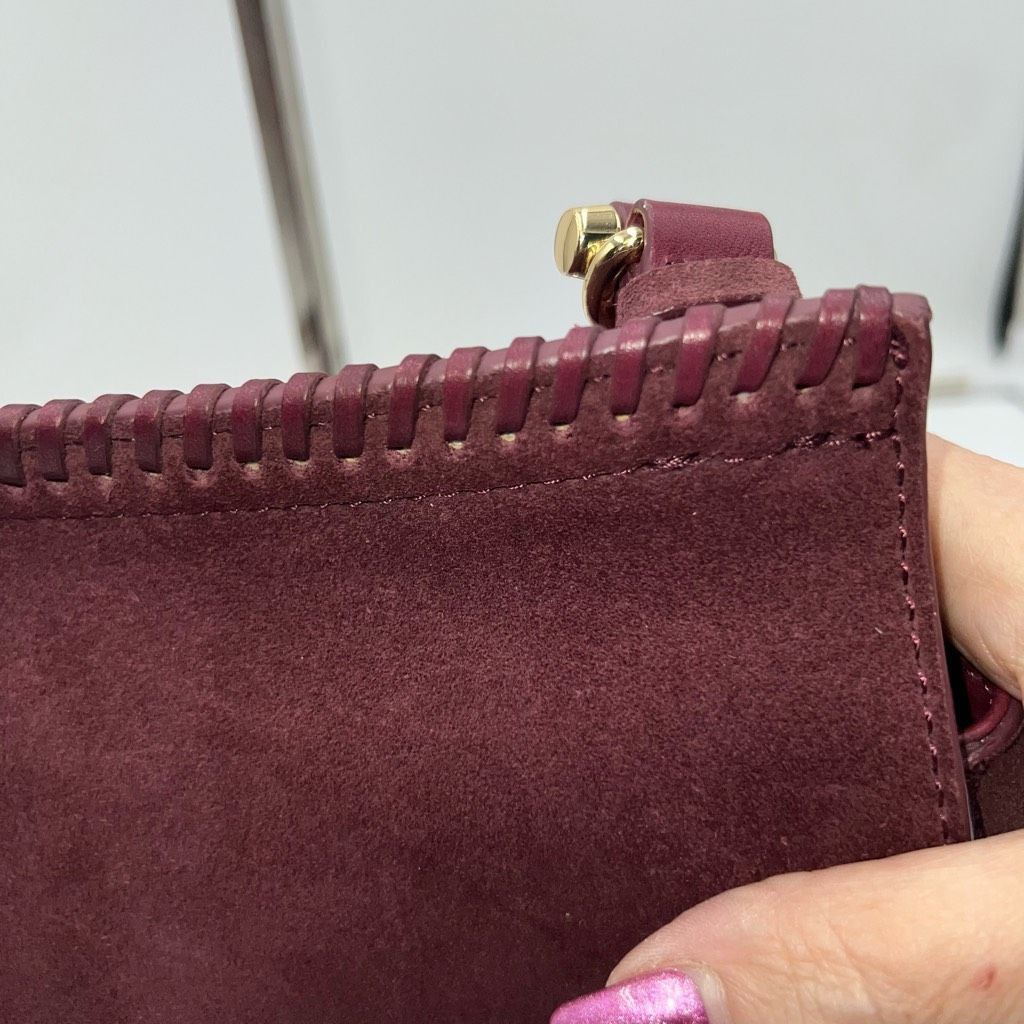 Vince Camuto Vince Camuto Deep Eggplant Purple Suede & Leather Saddle Bag Size ONE SIZE - 6 Thumbnail