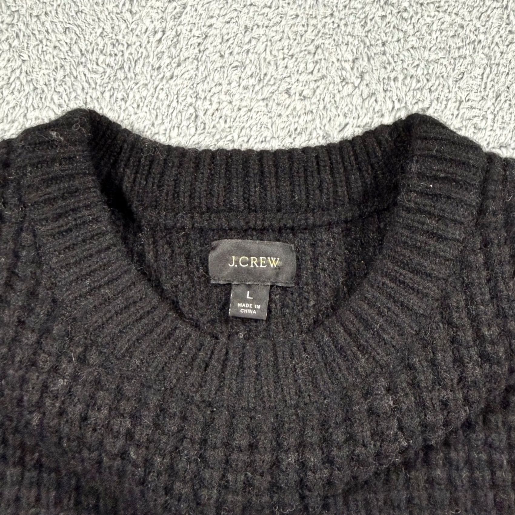 J.Crew J.CREW Merino Wool Colorblock Cable Knit Sweater Fisherman Black Grey L Mens Size US L / EU 52-54 / 3 - 3 Thumbnail