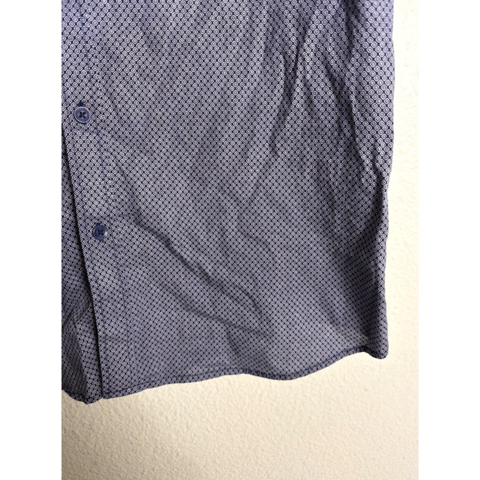 Vintage **Duchamp London Men's XL Blue Geometric Button-Up Shirt** User: Duchamp London Men's XL Blue Geometric Button-Up Shirt Size US 36 / EU 52 - 7 Thumbnail