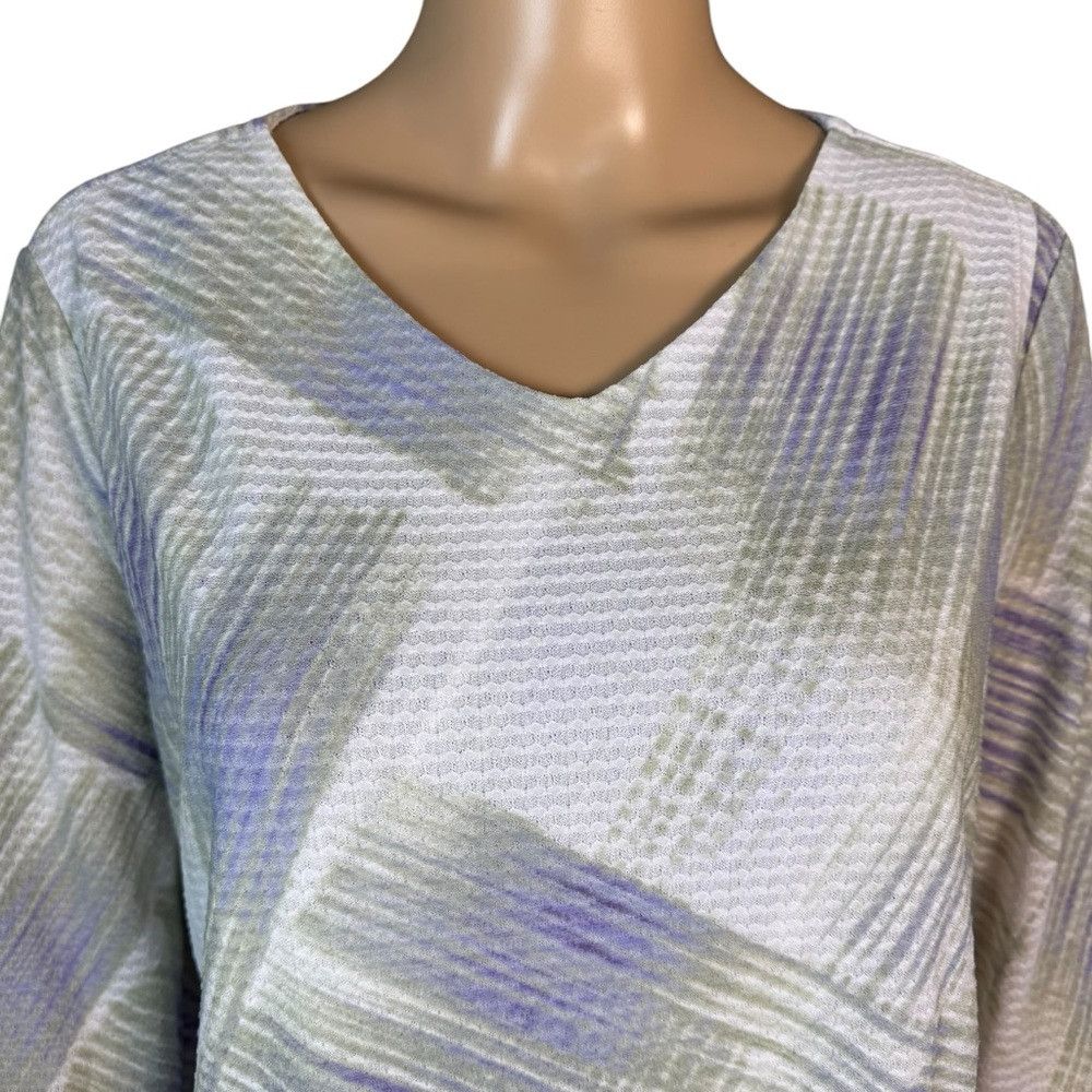 Chicos Chico's Easywear Watercolor Brush 3/4 Sleeve Tunic Size 2 U Size L / US 10 / IT 46 - 2 Thumbnail
