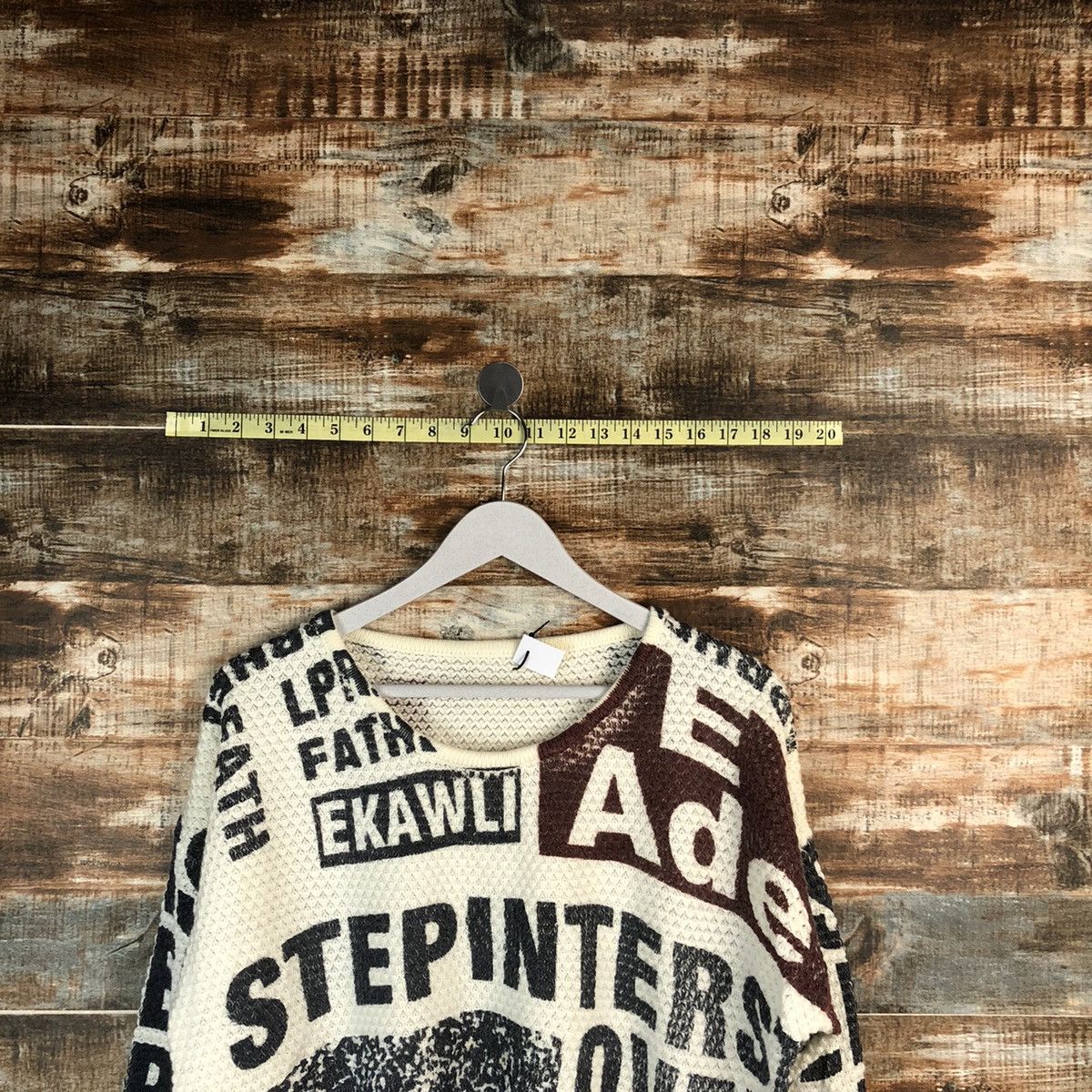 Homespun Knitwear × Japanese Brand Japan vintage White Full Print Knitwear #A1696 Size L / US 10 / IT 46 - 4 Thumbnail