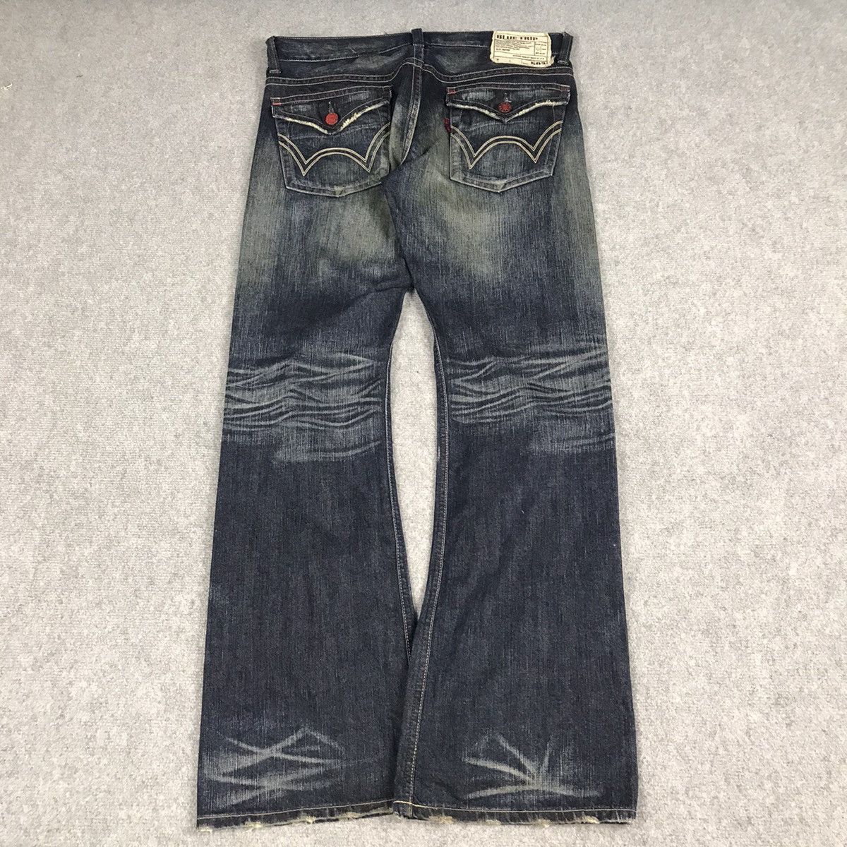 14th Addiction × If Six Was Nine × Le Grande Bleu (L.G.B.) FLARED JAPAN STYLE DISTRESSED BOOT CUT EDWIN DENIM PANTS Size US 34 / EU 50 - 12 Thumbnail