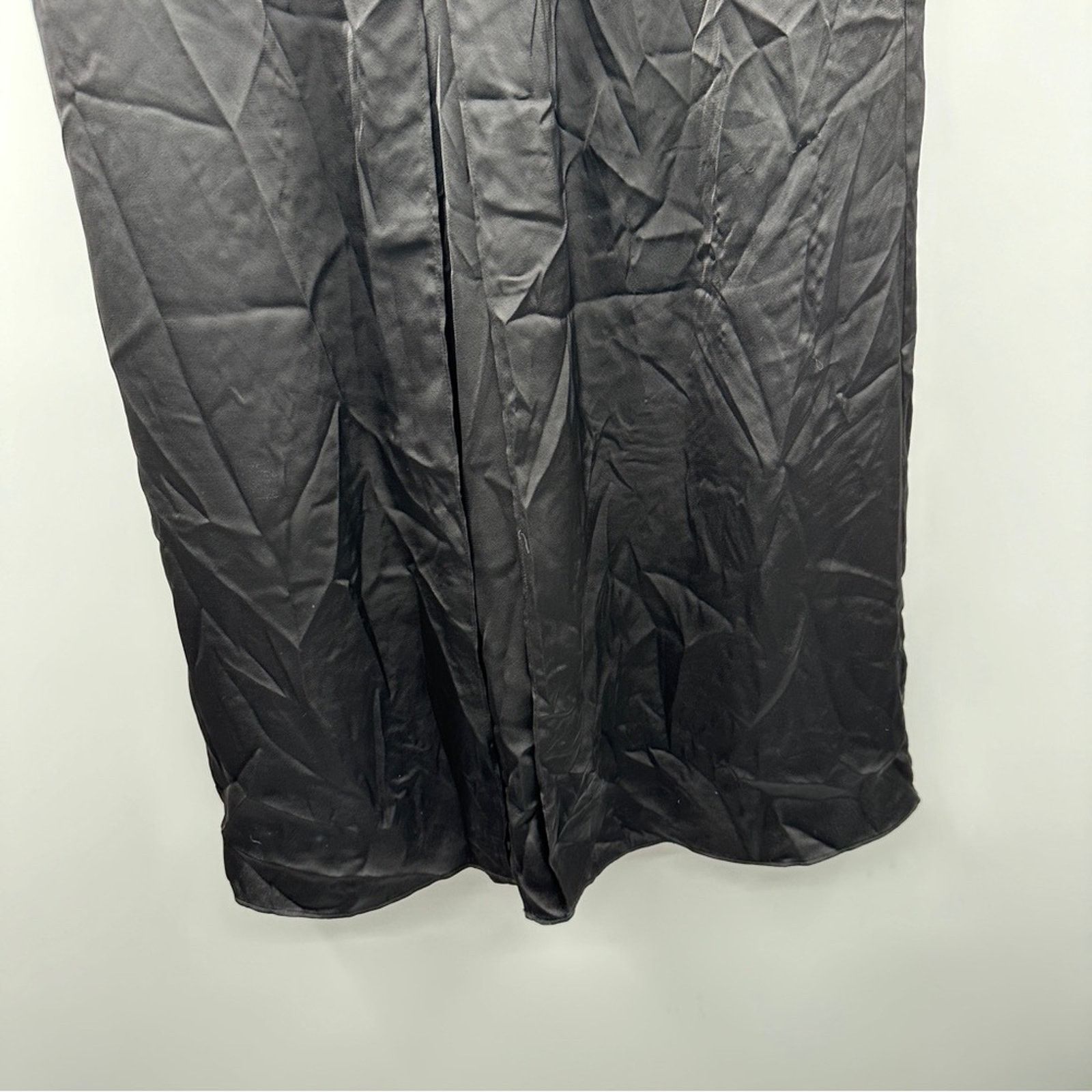 Rosetta Getty RTR Rosetta Getty Black Satin Crossover Wide Leg Pants Sz 16 Size 32" / US 10 / IT 46 - 3 Thumbnail