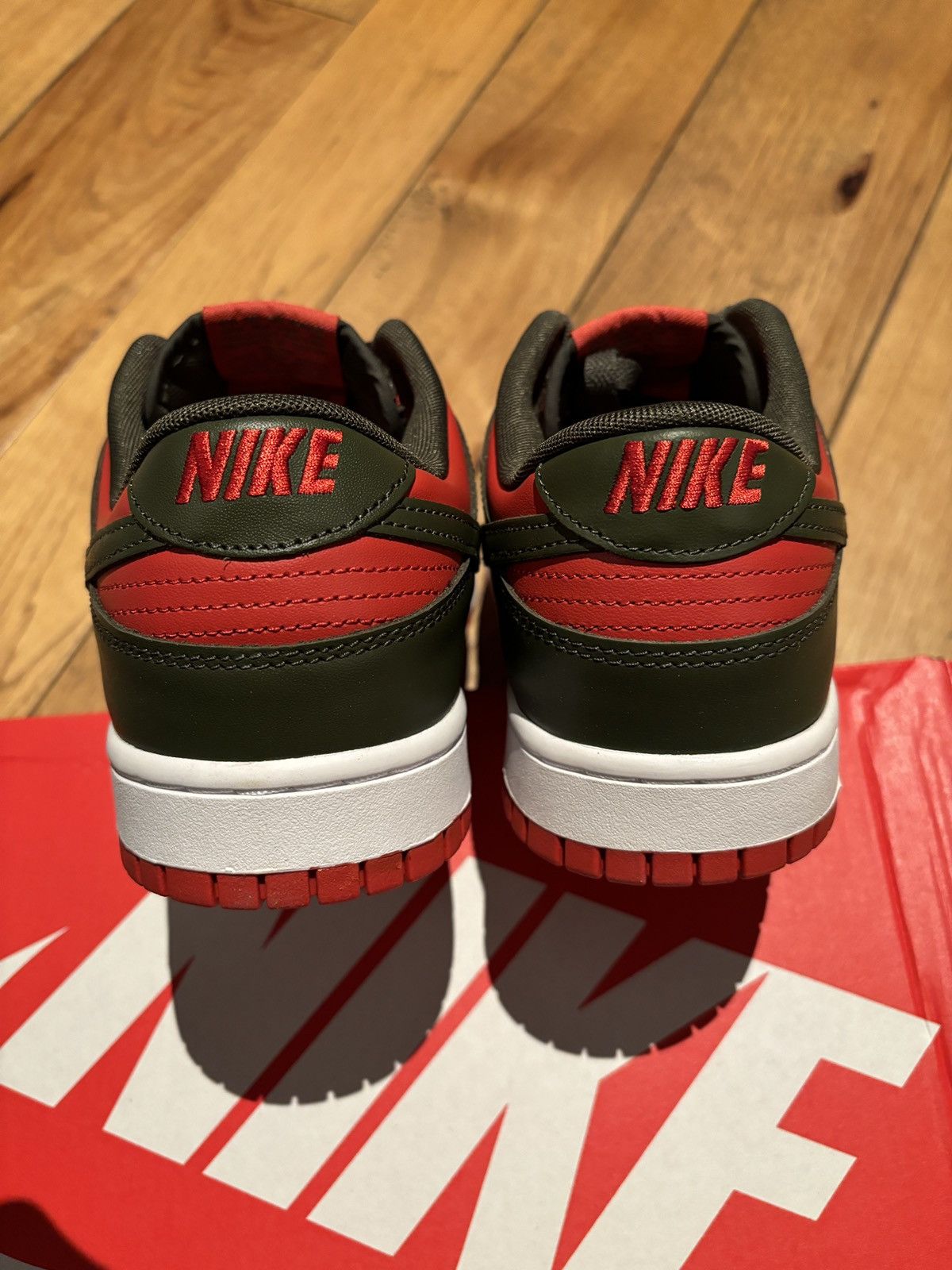Nike Nike Dunk Low Mystic Red Cargo Khaki Size US 11.5 / EU 44-45 - 8 Thumbnail