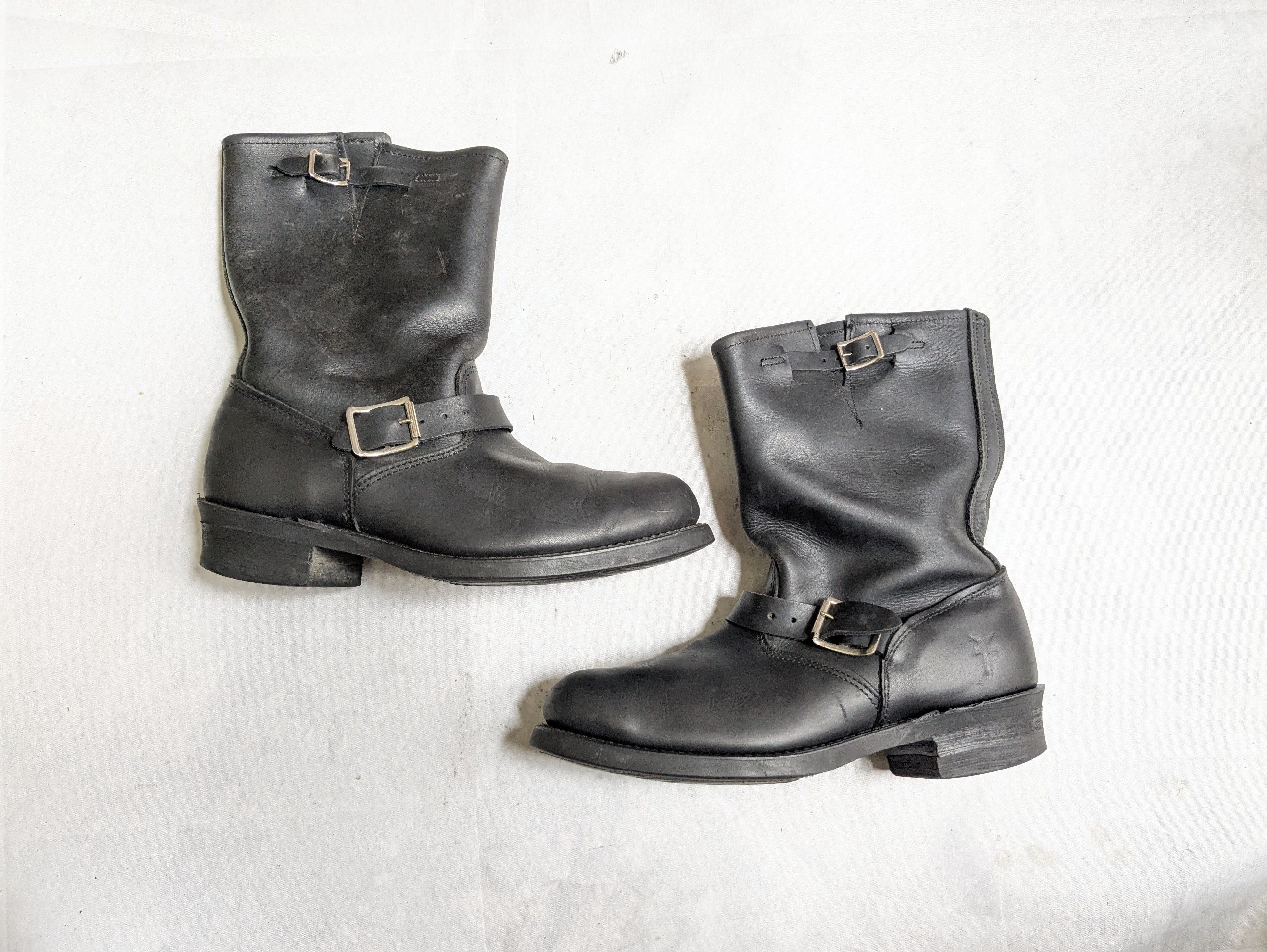 Frye Frye Engineer Boots Black Leather 9.5 M Buckle Strap Size US 9.5 / EU 42-43 - 1 Thumbnail