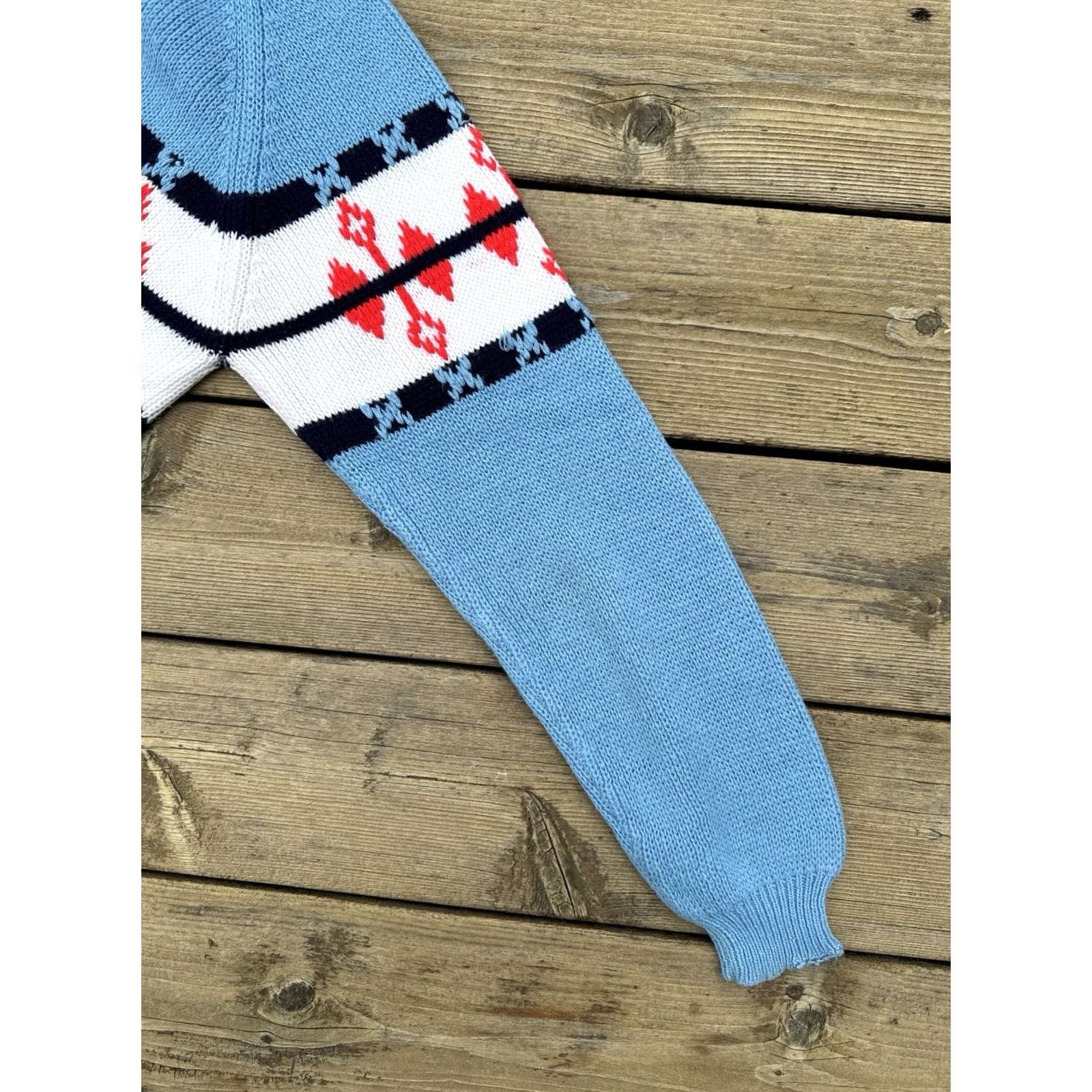 Vintage VINTAGE Nordic Ski Sweater Blue Red White Knit S Adult XS 70s 80s JCPenney Size S / US 4 / IT 40 - 6 Thumbnail