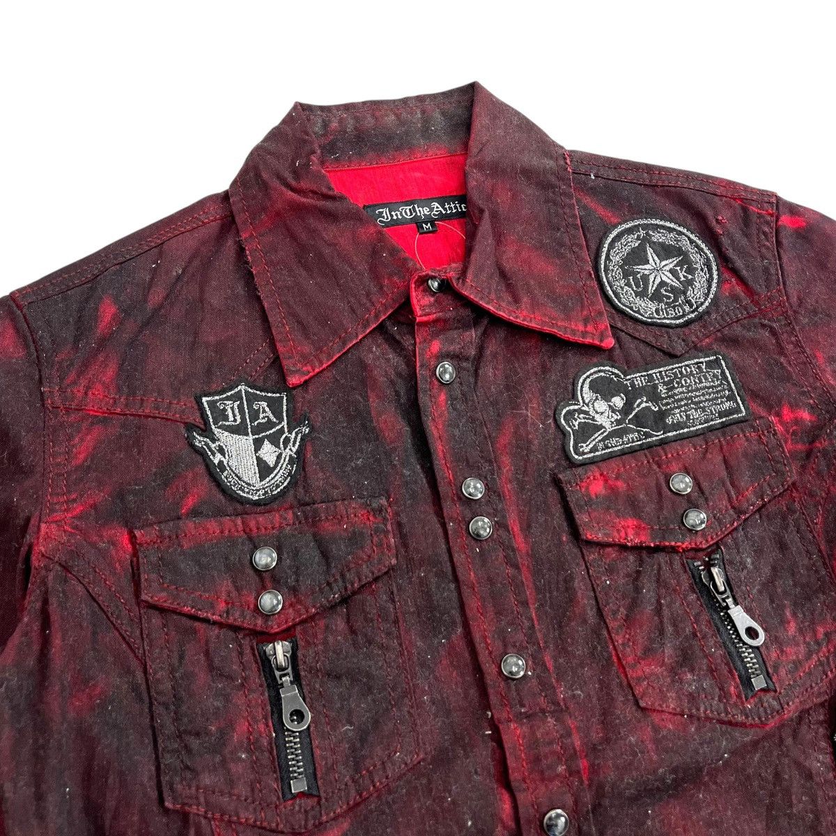 If Six Was Nine × In The Attic × Le Grande Bleu (L.G.B.) In The Attic like H Anarchy Lgb Distressed Bone Button Shirt Size US M / EU 48-50 / 2 - 3 Thumbnail
