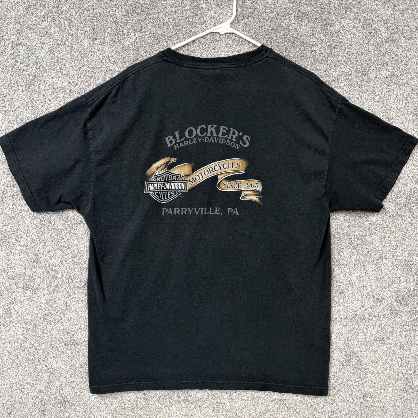 Harley Davidson VINTAGE Harley-Davidson Shirt XL Black Blocker's Parryville PA Biker 90s Grunge Size US XL / EU 56 / 4 - 7 Thumbnail