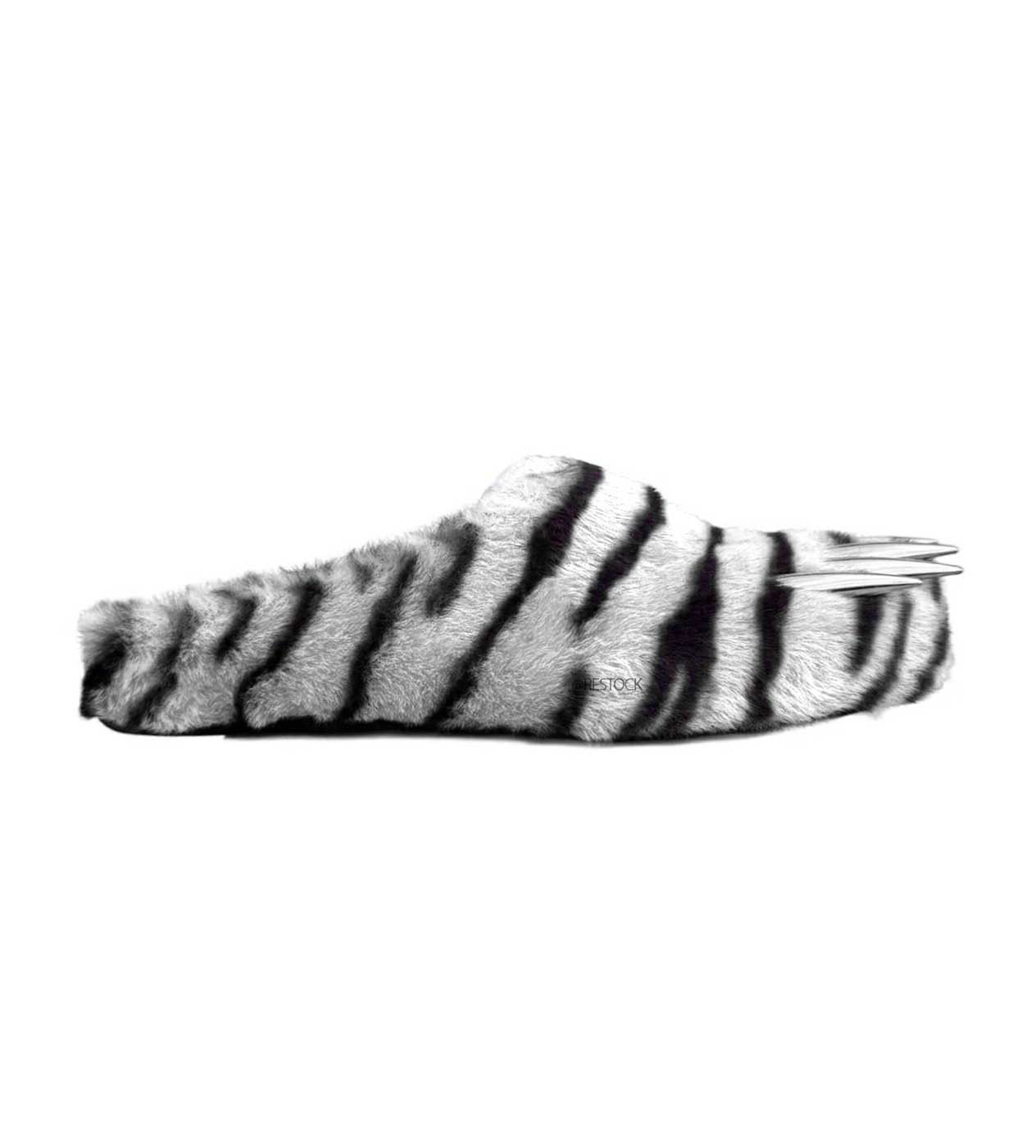 Bravest Studios Tiger Bear Claw Mule White Size US 9 / EU 42 - 1 Thumbnail