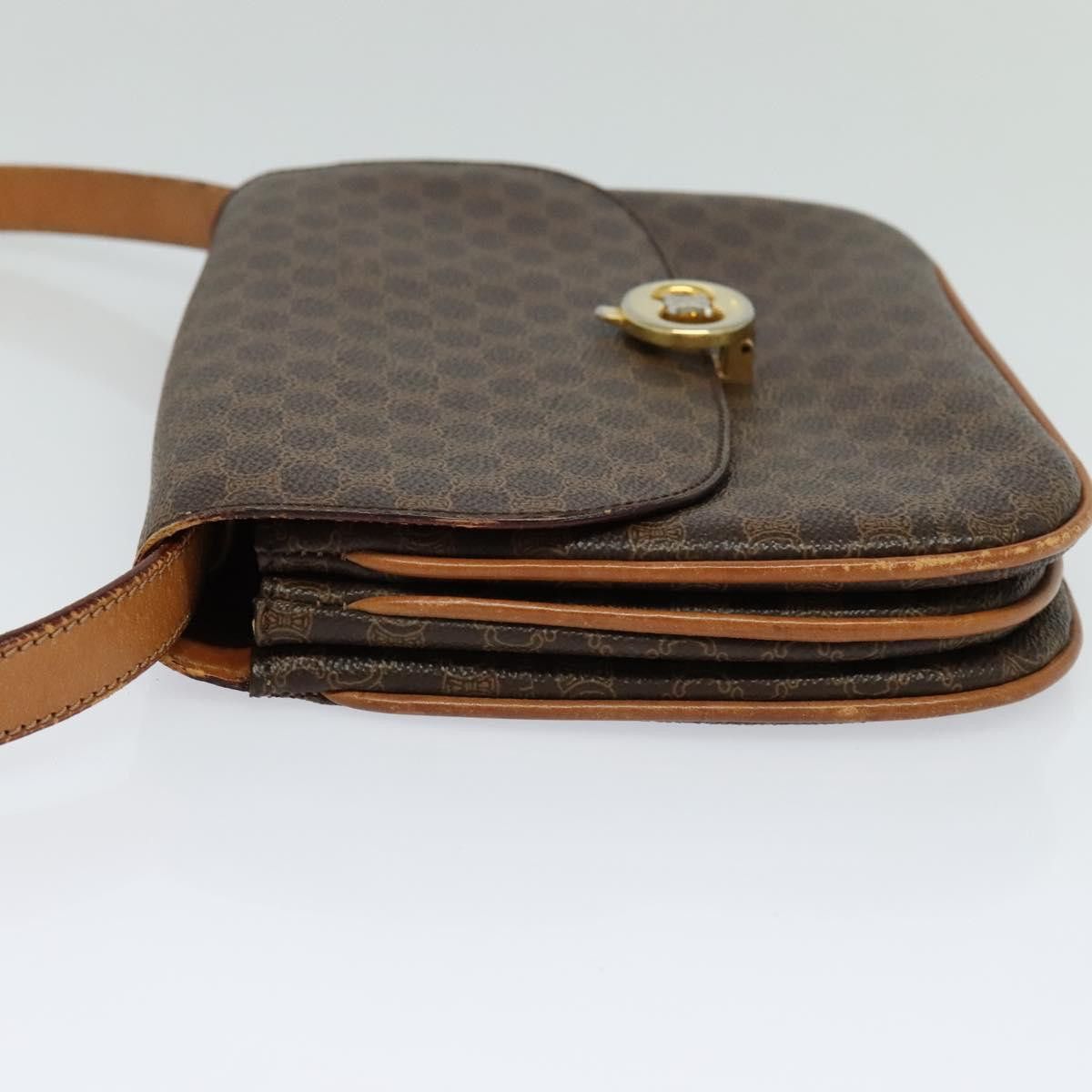 Celine CELINE Macadam Canvas Shoulder Bag Pvc Leather Brown Gold Size ONE SIZE - 4 Thumbnail