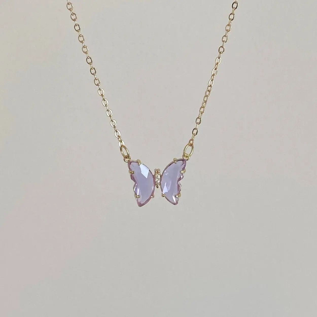 Jewelry Purple Butterfly Pendant Necklace for Women Size ONE SIZE - 4 Thumbnail