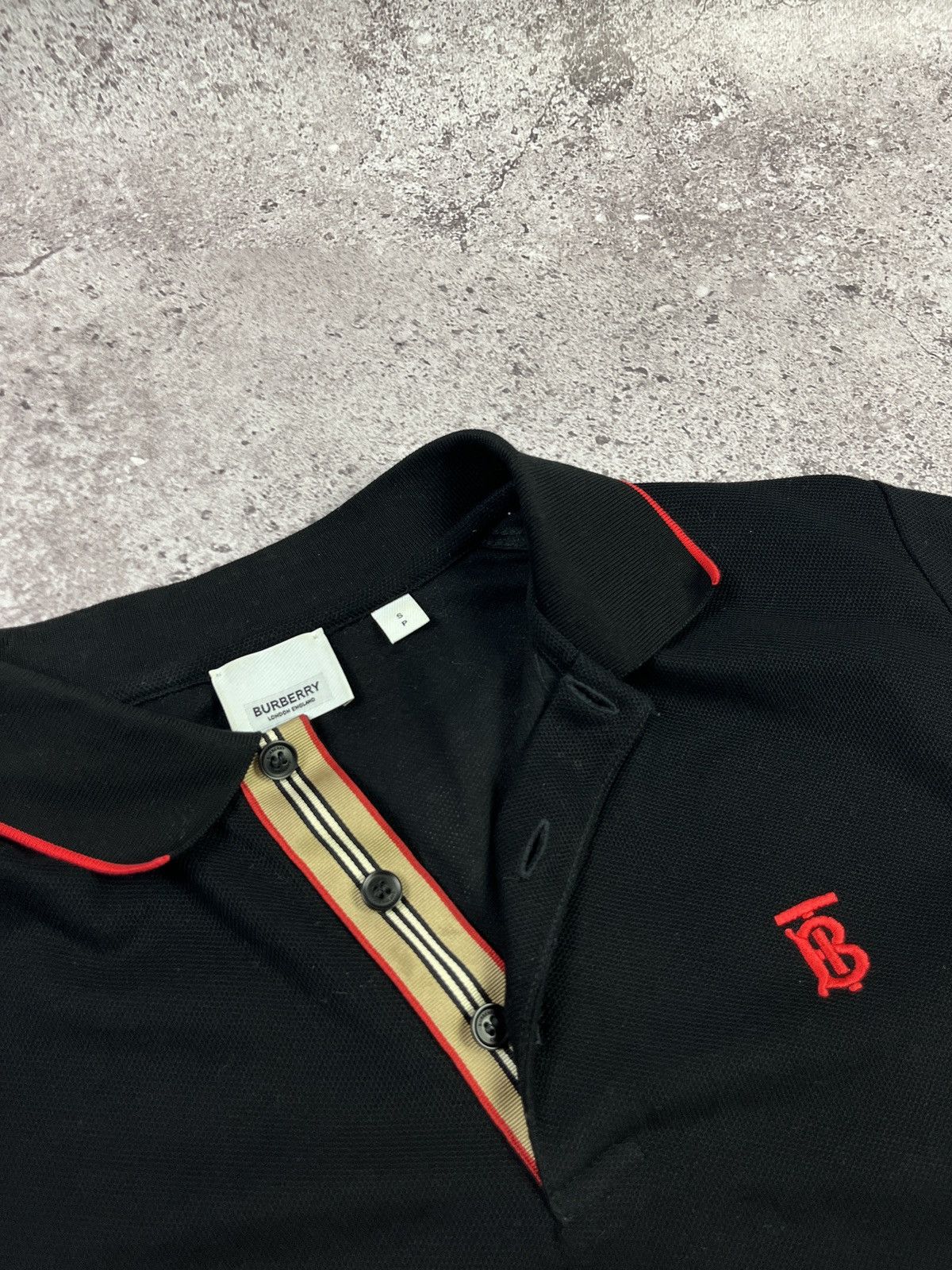 Burberry Black Polo Shirt TB Logo Archive Stripe Size S Size US S / EU 44-46 / 1 - 2 Thumbnail