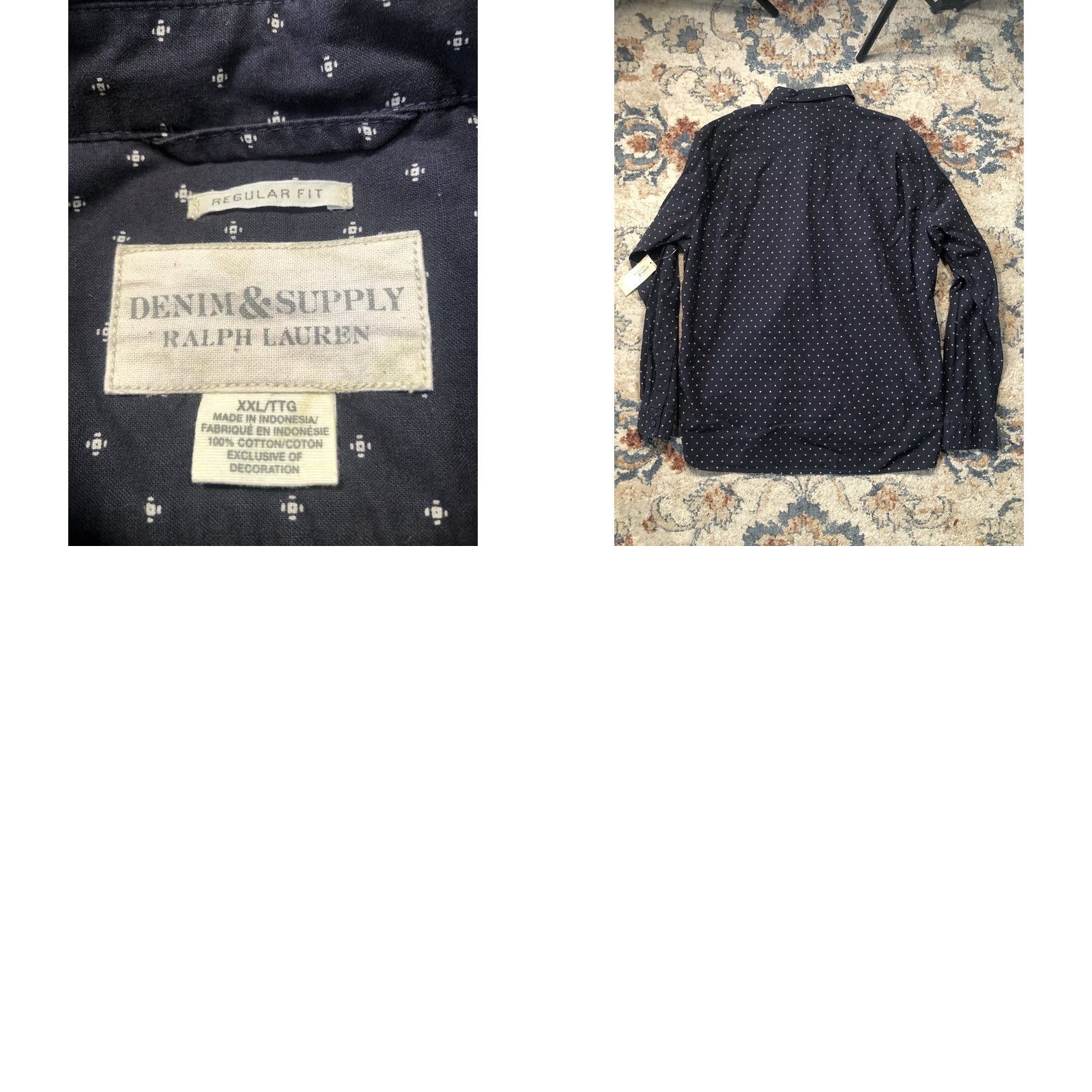Ralph Lauren VINTAGE Denim & Supply Ralph Lauren Shirt Mens 2XL Blue Diamond Argyle Button-Up Pockets Embroidered Long Sleeve Knit Cotton Size US XXL / EU 58 / 5 - 8 Thumbnail