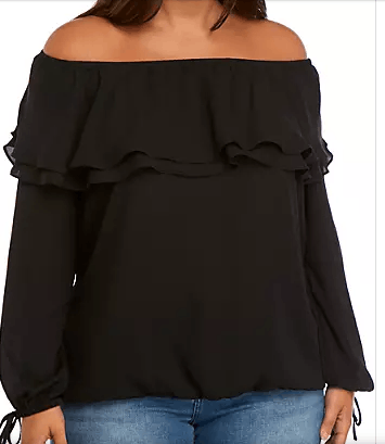 Michael Kors Ruffled Off the Shoulder Peasant Blouse Size XL / US 12-14 / IT 48-50 - 1 Thumbnail