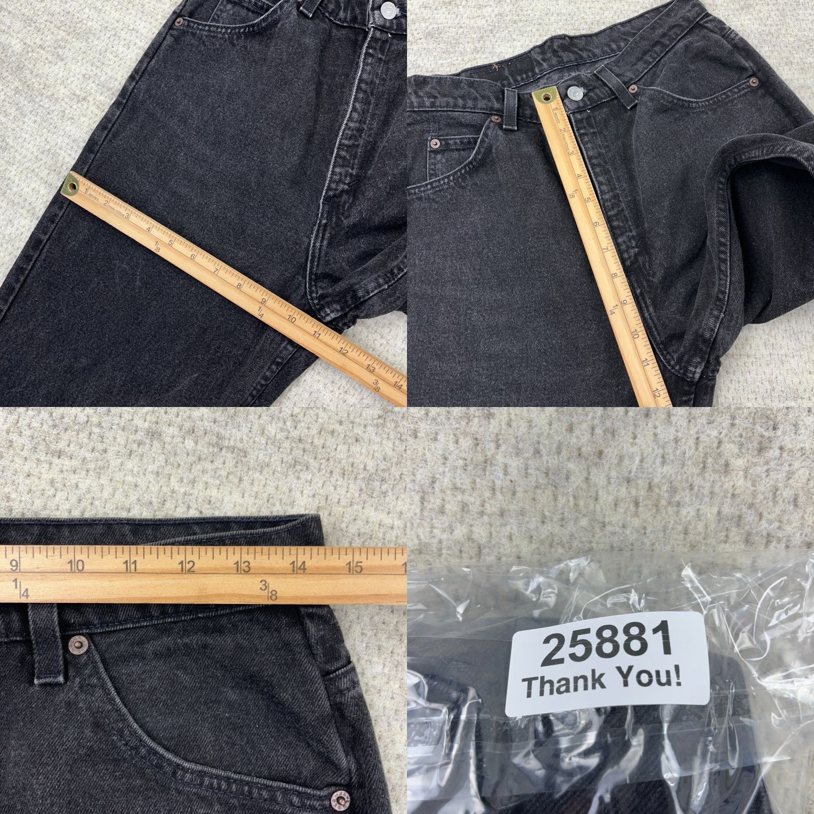 Levi's VINTAGE Levi's 921 Jeans Women 12 Tapered Black 29x31 USA 80s 90s Jeans Womens Size 34" / US 12 / IT 48 - 9 Thumbnail