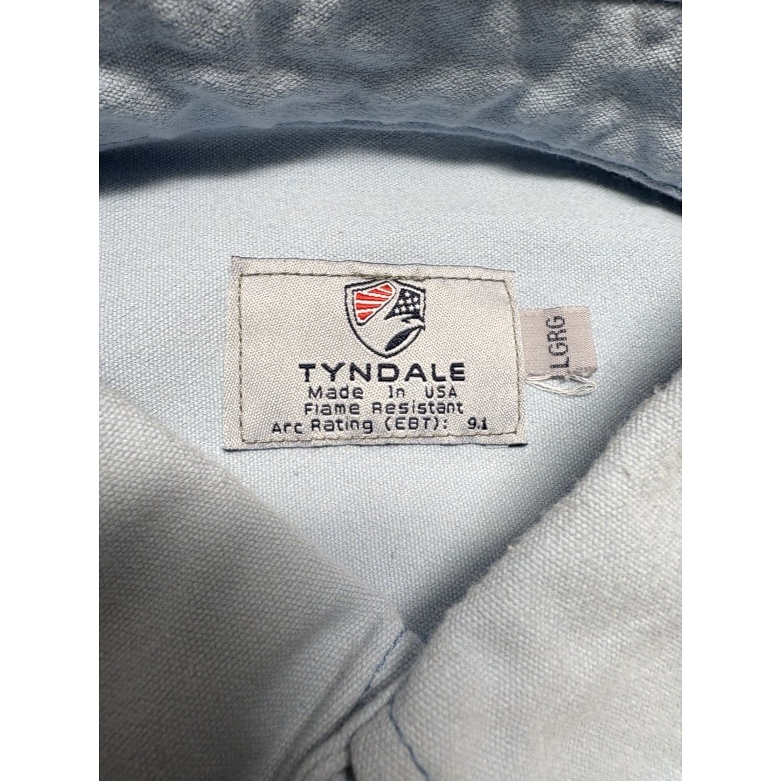 Denime Tyndale FR Shirt Mens Large Denim Blue Flame Resistant USA Made HRC 2 Work Size US L / EU 52-54 / 3 - 3 Thumbnail