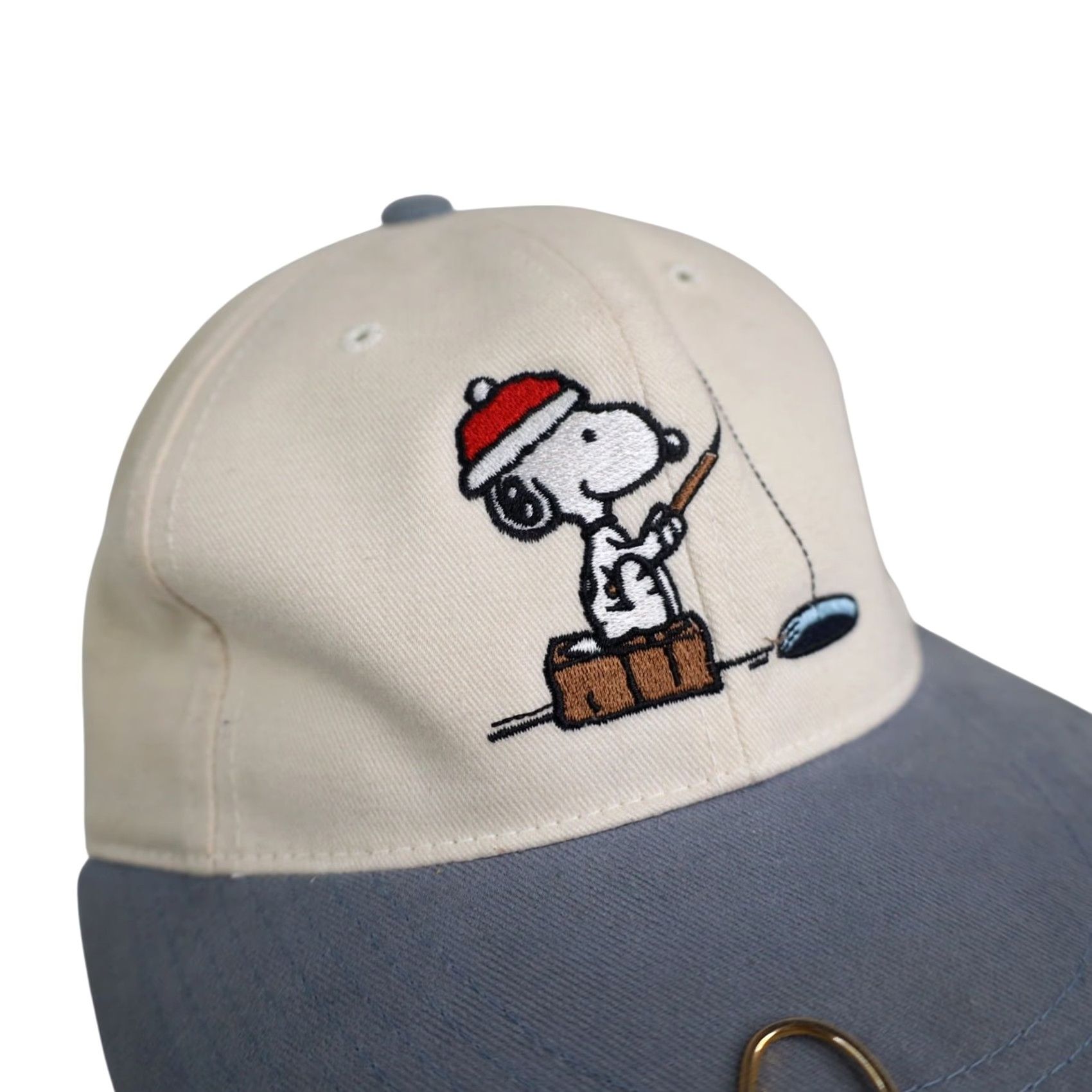 Peanuts VINTAGE Peanuts Snoopy Fishing Long Bill Hat Baseball Cap Men OS White N/A Mens Size ONE SIZE - 4 Thumbnail