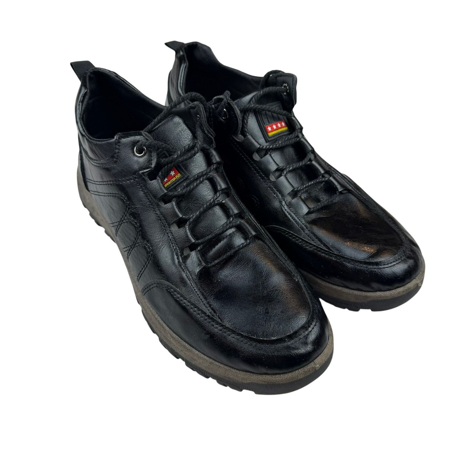 Other HTF Black Leather Lace-Up Casual Sneakers Shoes Size US 10.5 / EU 43-44 - 2 Thumbnail