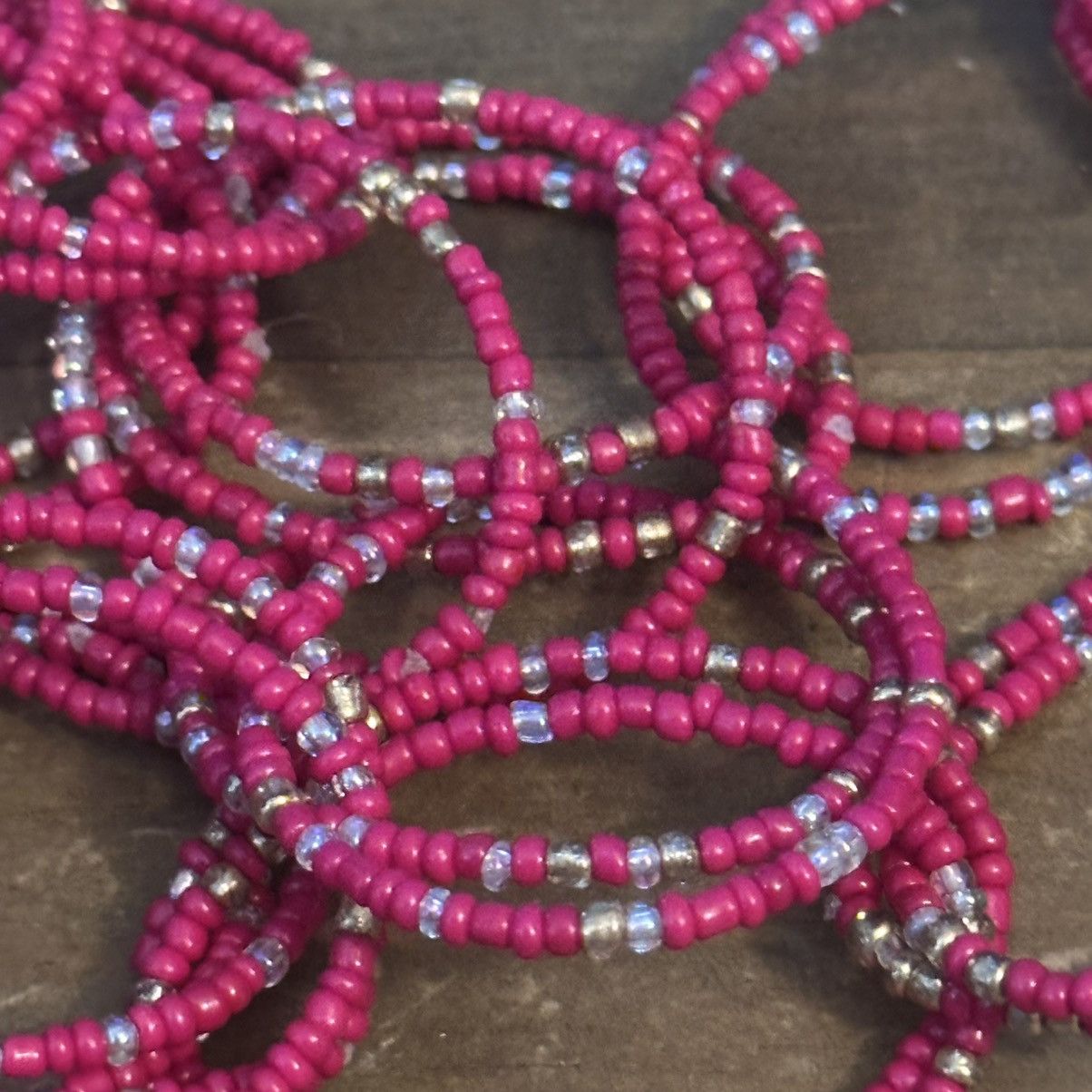 Other Hot pink double layered beaded link statement necklace Size ONE SIZE - 3 Thumbnail
