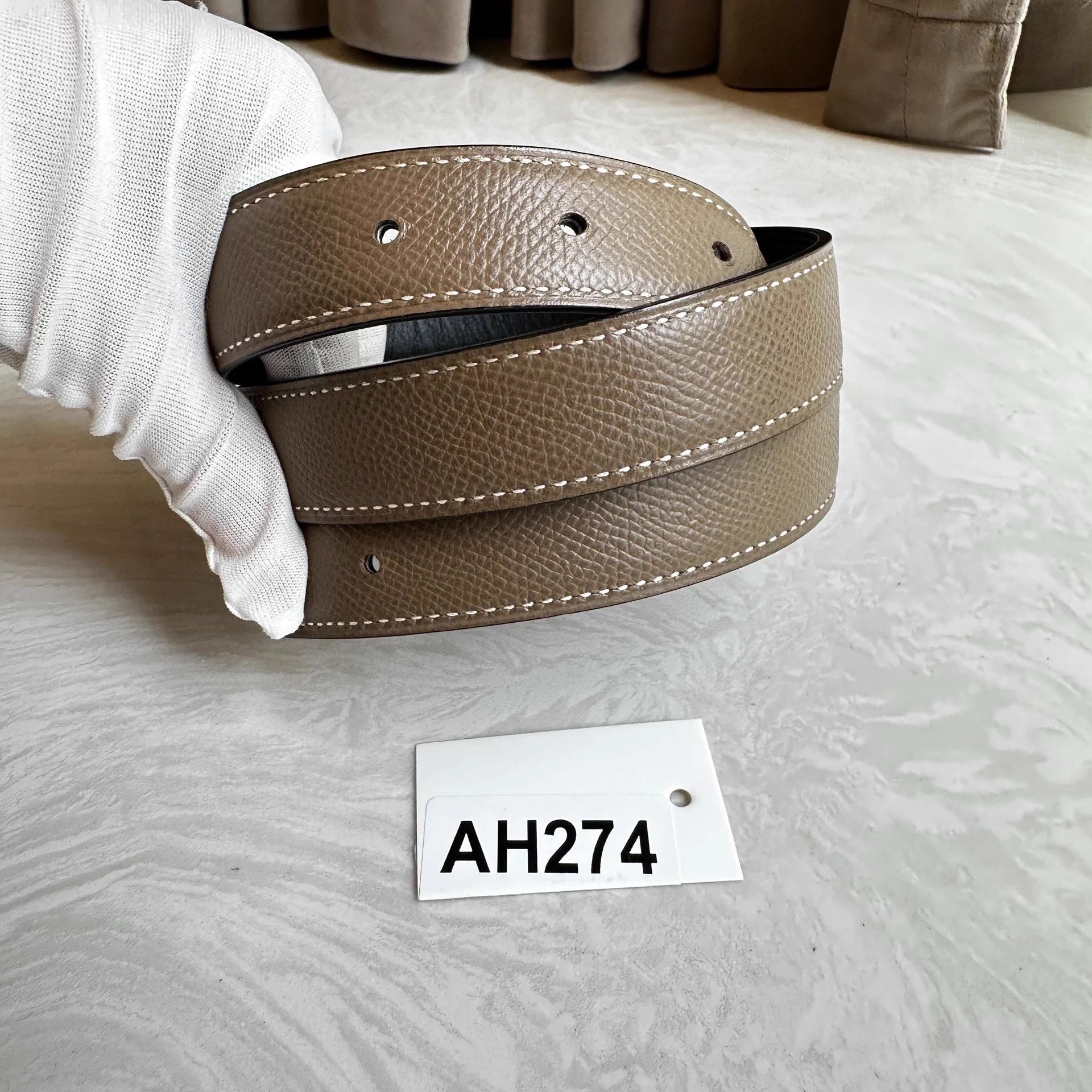 Hermes Men's Hermès U Stamp Belt 70 Custom Buckle AH274 Size ONE SIZE - 4 Thumbnail