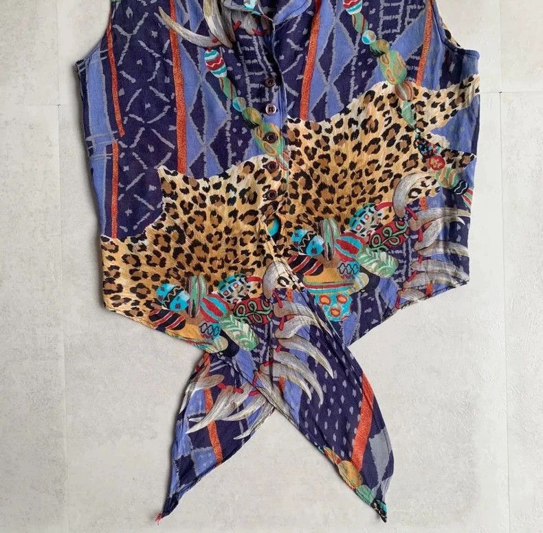 Kenzo KENZO Silk leopard print sleeveless shirt Size XS / US 0-2 / IT 36-38 - 7 Thumbnail