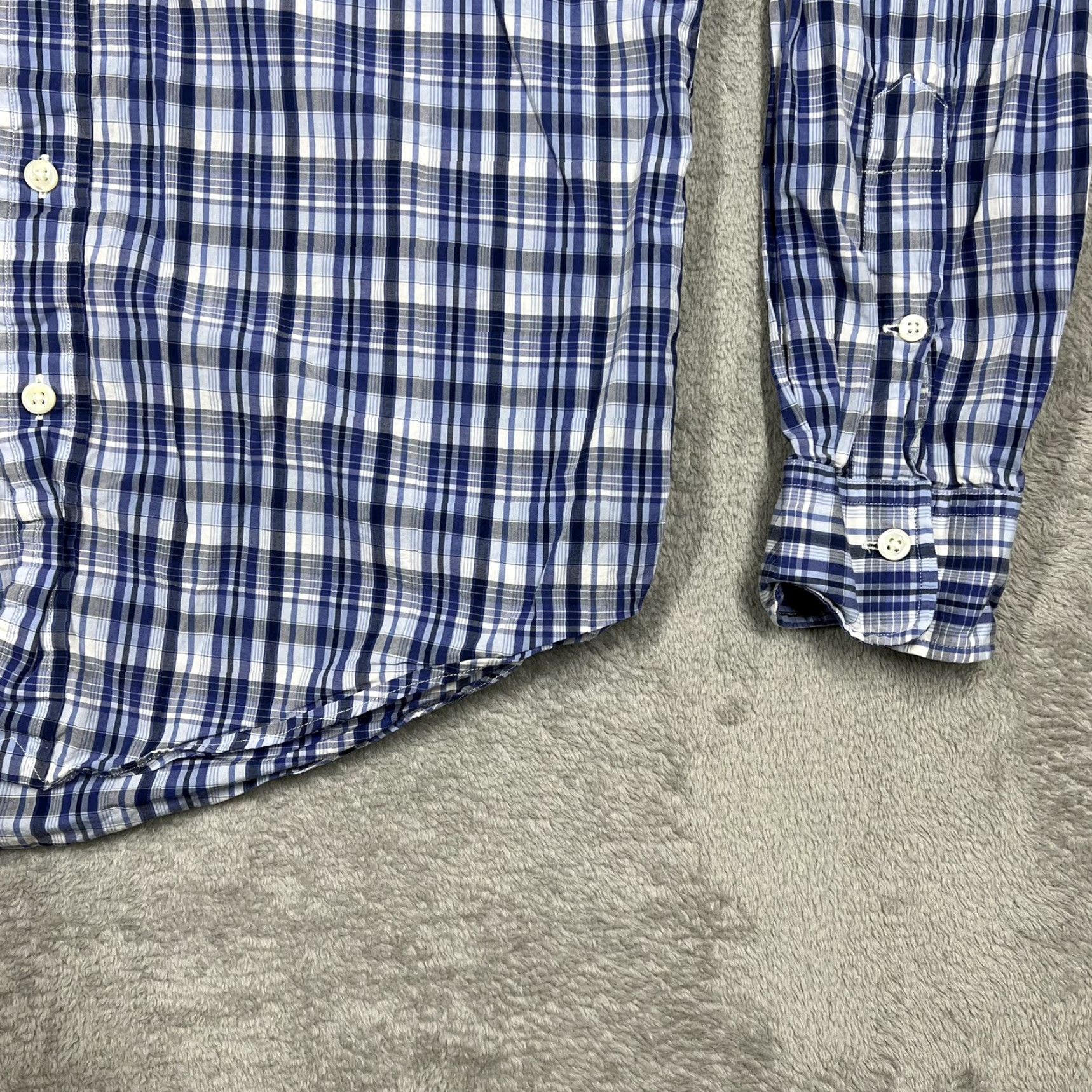 Polo Ralph Lauren VINTAGE Polo Ralph Lauren Mens Medium Long Sleeve Button-Up Shirt Blue Check Polo Ralph Lauren Shirt Mens Medium Blue Check Size US M / EU 48-50 / 2 - 2 Thumbnail