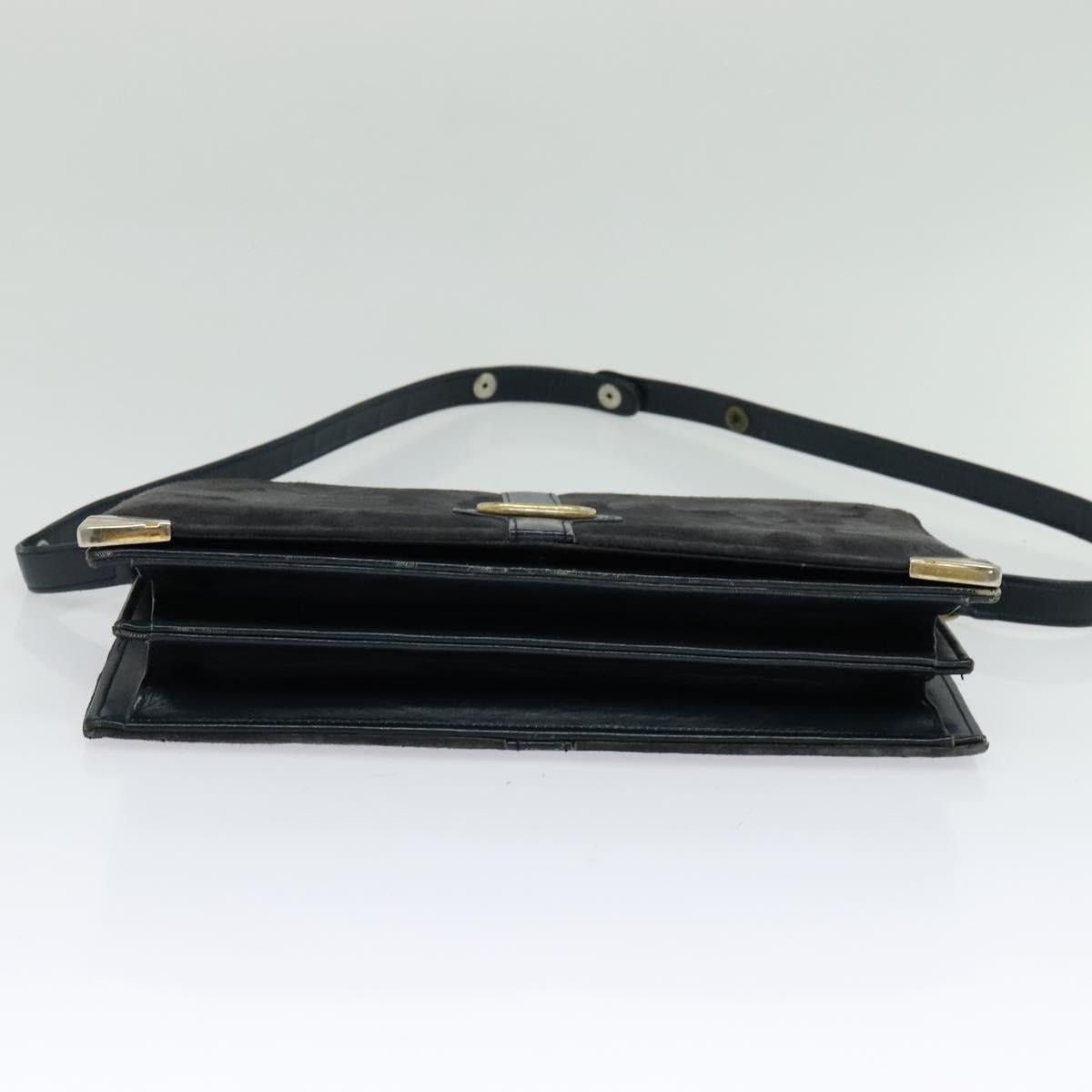 Celine CELINE Shoulder Bag Suede Navy Gold Size ONE SIZE - 9 Thumbnail