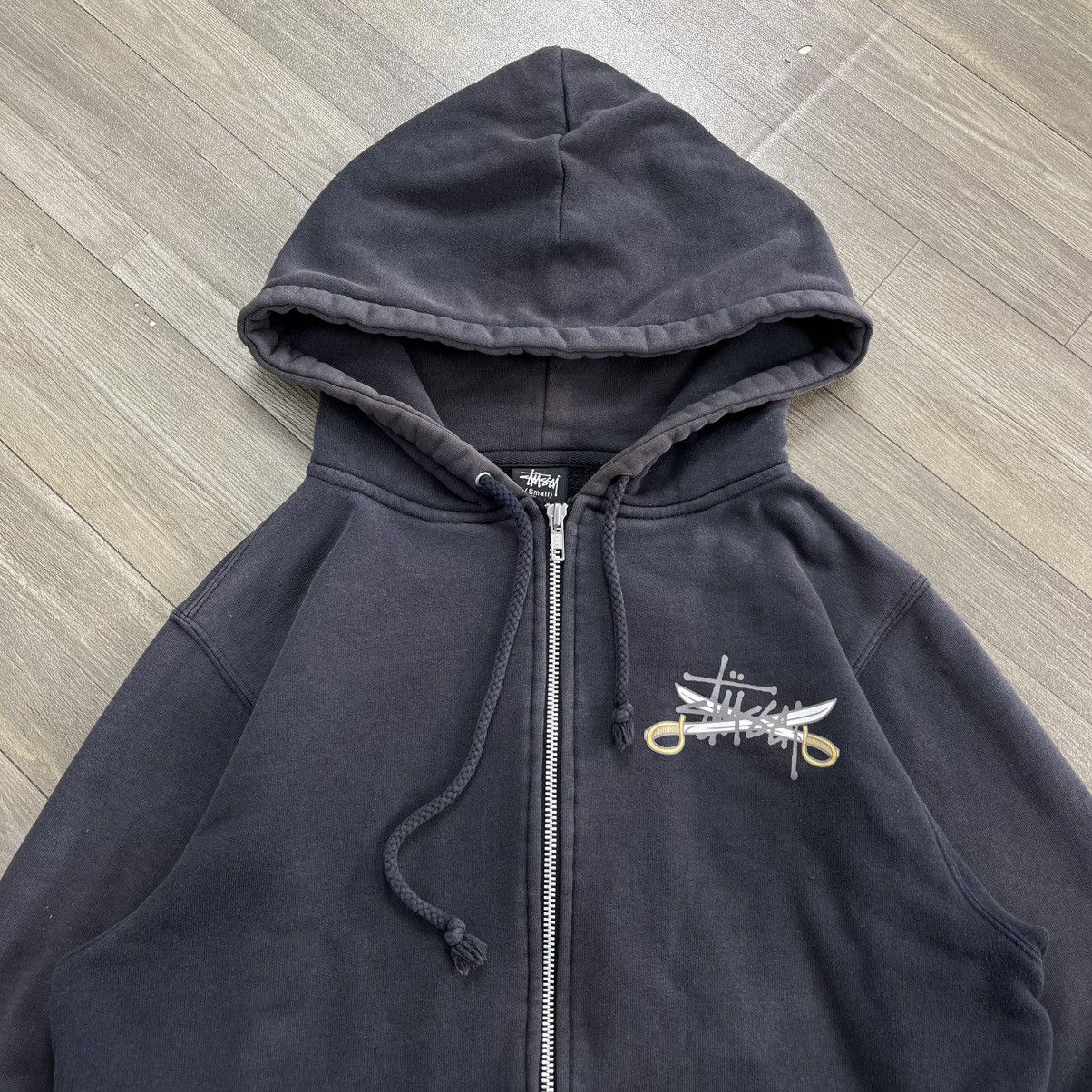 Stussy Sun Faded Vintage Stüssy Dagger Rope Logo Graphic Zip Hoodie Size US S / EU 44-46 / 1 - 16 Thumbnail