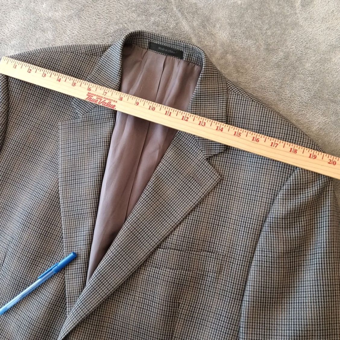 Chaps Chaps Blazer Mens 44 Short Gray Plaid Silk Wool Blend Two-Button Single Vent Size US 44 / EU 60 - 2 Thumbnail